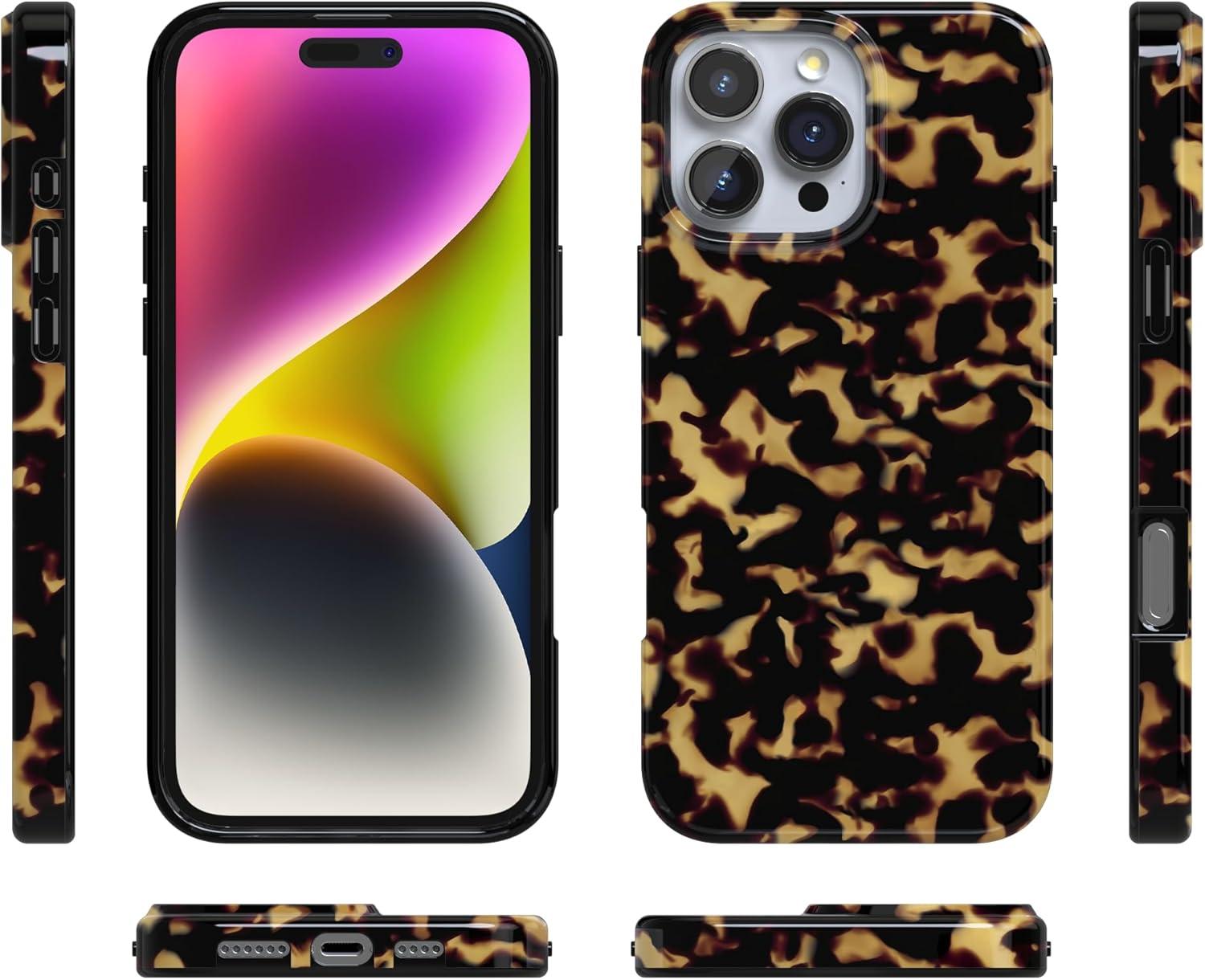 imageCasely iPhone 16 Pro Case  Glitter Mystic Moss  Green Enchanted Shimmer  Compatible with MagSafe  Classic UltraSlim Case DesignShell Shocked  Tortoise Print