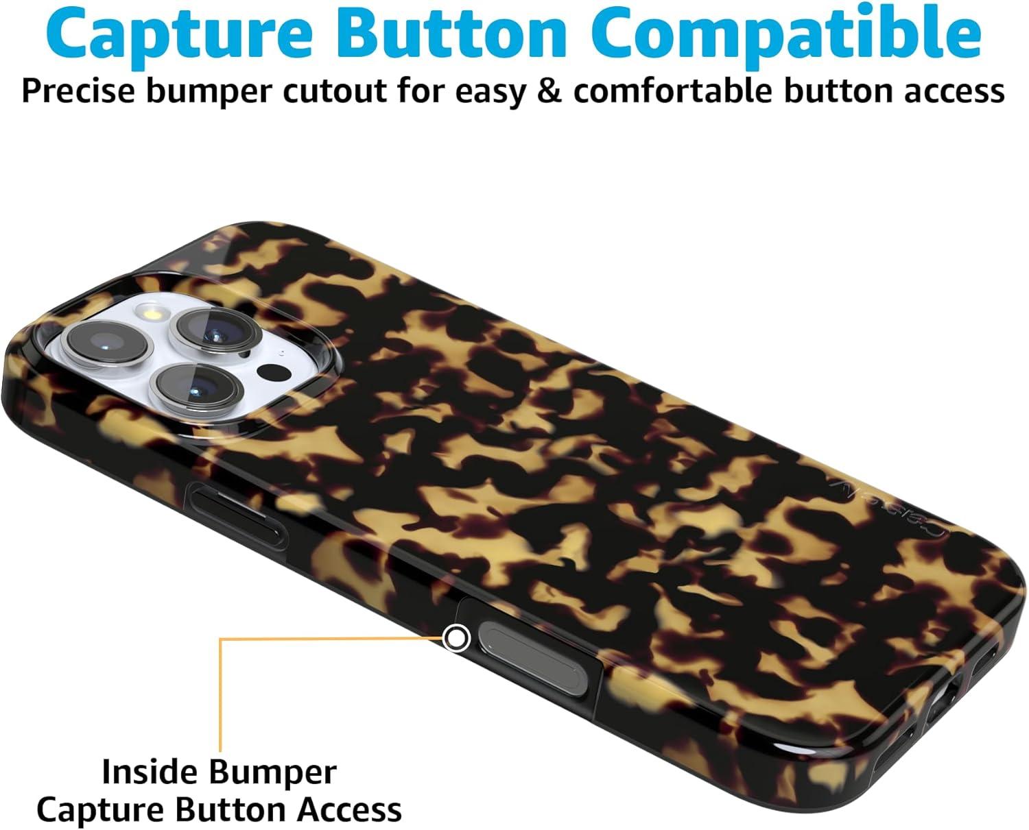 imageCasely iPhone 16 Pro Case  Glitter Mystic Moss  Green Enchanted Shimmer  Compatible with MagSafe  Classic UltraSlim Case DesignShell Shocked  Tortoise Print