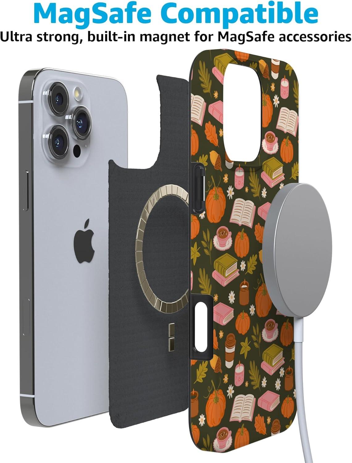 imageCasely iPhone 16 Pro Case  Glitter Mystic Moss  Green Enchanted Shimmer  Compatible with MagSafe  Classic UltraSlim Case DesignSmall Town Magic  Fall Faves