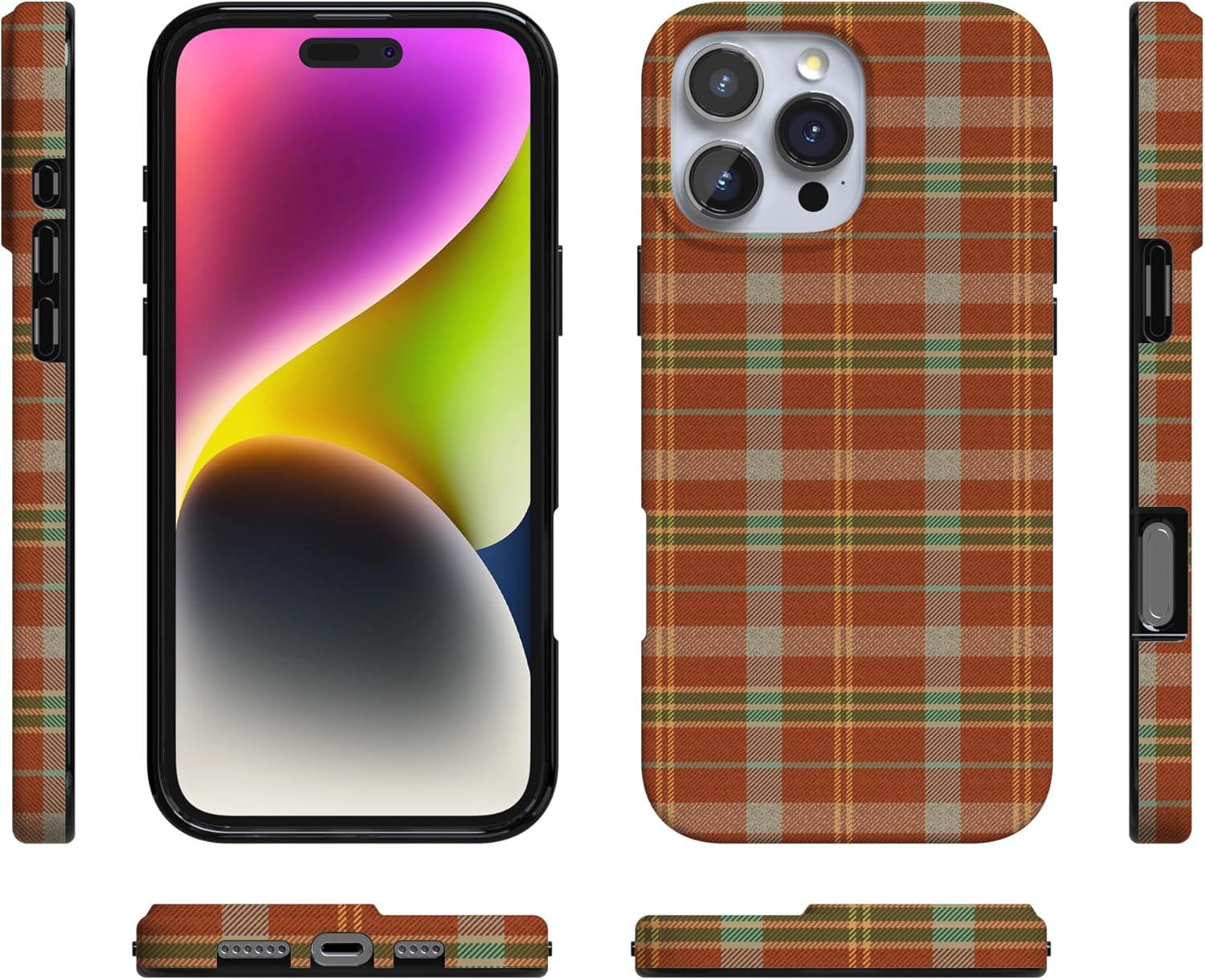 imageCasely iPhone 16 Pro Case  Glitter Mystic Moss  Green Enchanted Shimmer  Compatible with MagSafe  Classic UltraSlim Case DesignSpiced Chai  Fall Plaid