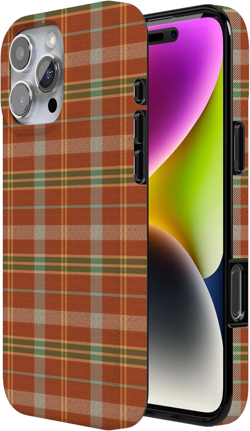 imageCasely iPhone 16 Pro Case  Glitter Mystic Moss  Green Enchanted Shimmer  Compatible with MagSafe  Classic UltraSlim Case DesignSpiced Chai  Fall Plaid