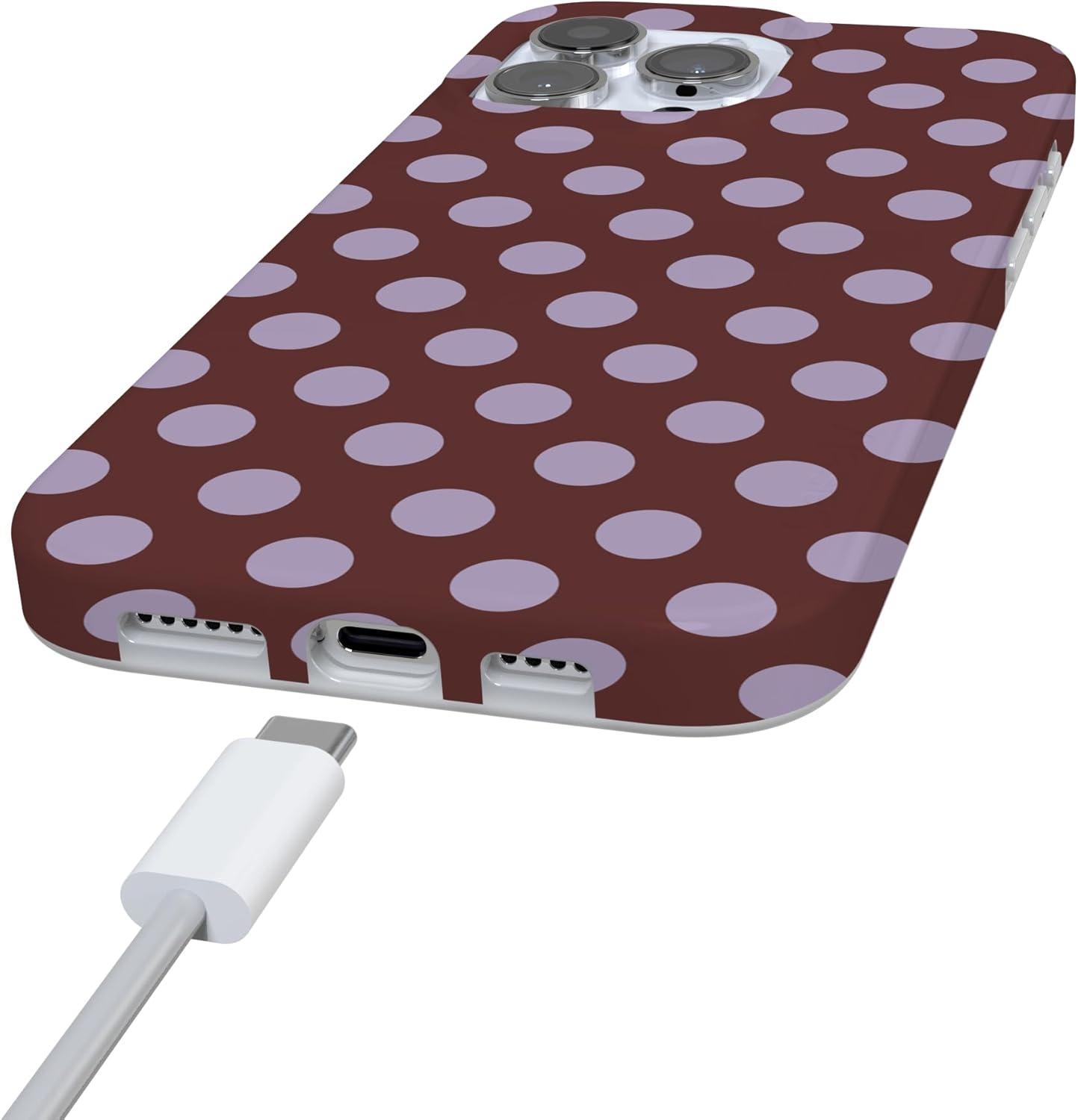 imageCasely iPhone 16 Pro Case  Glitter Mystic Moss  Green Enchanted Shimmer  Compatible with MagSafe  Classic UltraSlim Case DesignSpotted in SoHo  Burgundy Polka Dot