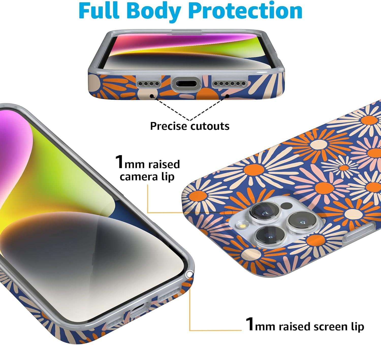 imageCasely iPhone 16 Pro Case  Glitter Mystic Moss  Green Enchanted Shimmer  Compatible with MagSafe  Classic UltraSlim Case DesignSpring Forward  Daisy Floral