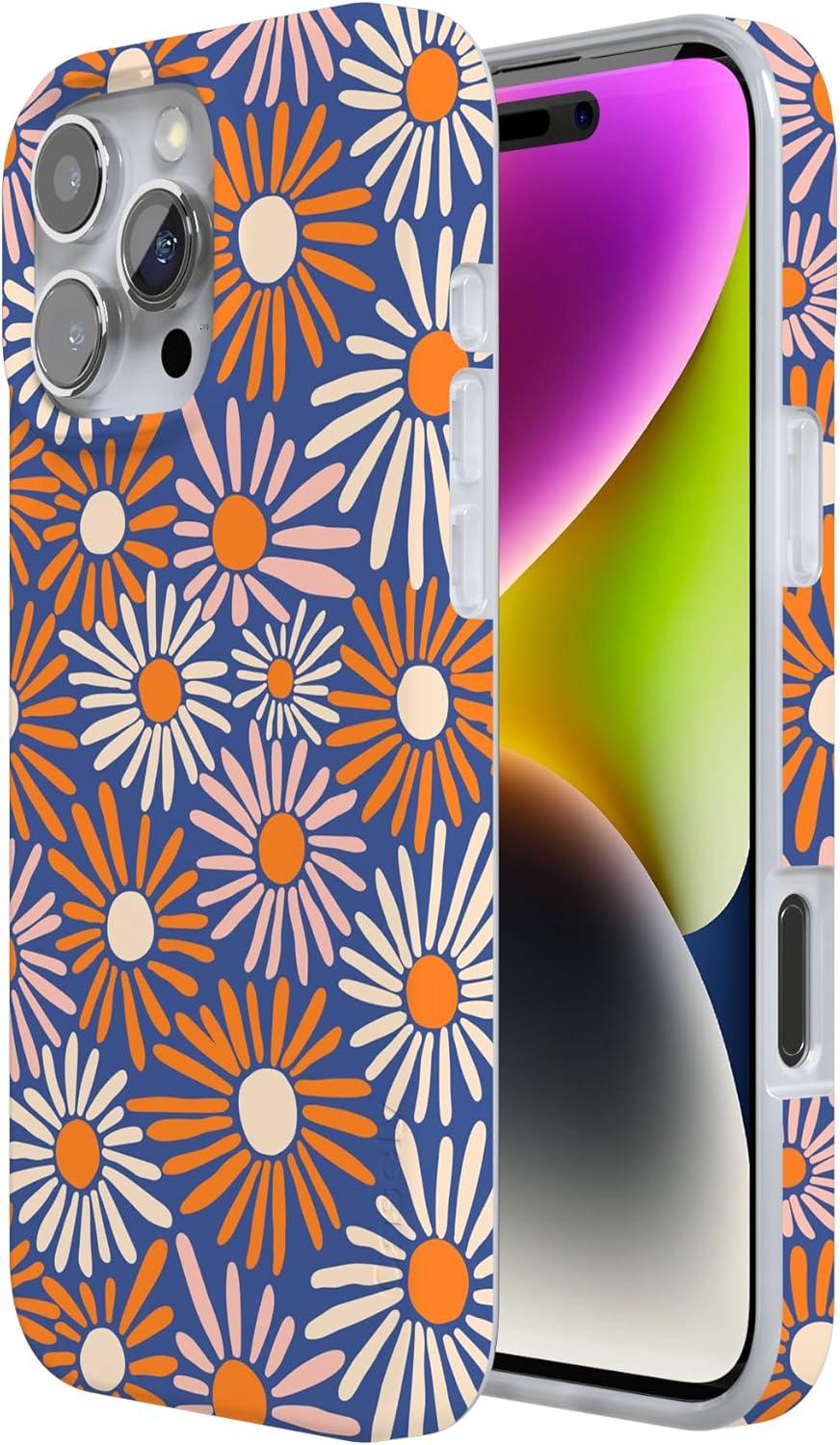 imageCasely iPhone 16 Pro Case  Glitter Mystic Moss  Green Enchanted Shimmer  Compatible with MagSafe  Classic UltraSlim Case DesignSpring Forward  Daisy Floral