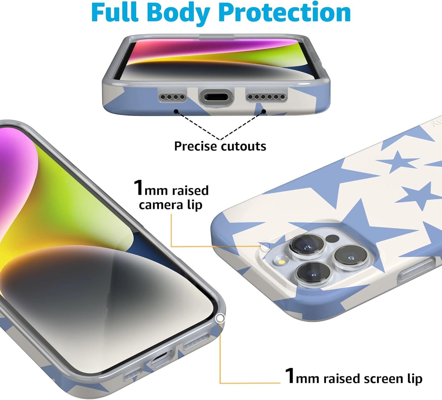 imageCasely iPhone 16 Pro Case  Glitter Mystic Moss  Green Enchanted Shimmer  Compatible with MagSafe  Classic UltraSlim Case DesignStars Align  Blue  White Stars