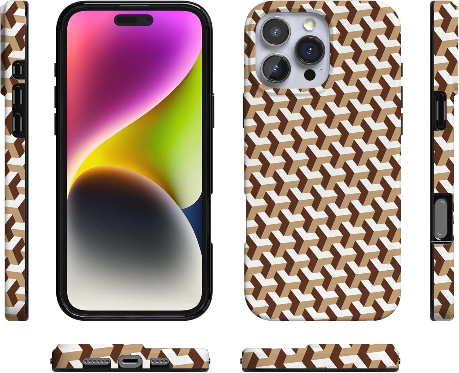 imageCasely iPhone 16 Pro Case  Glitter Mystic Moss  Green Enchanted Shimmer  Compatible with MagSafe  Classic UltraSlim Case DesignStep It Up  Abstract Geo