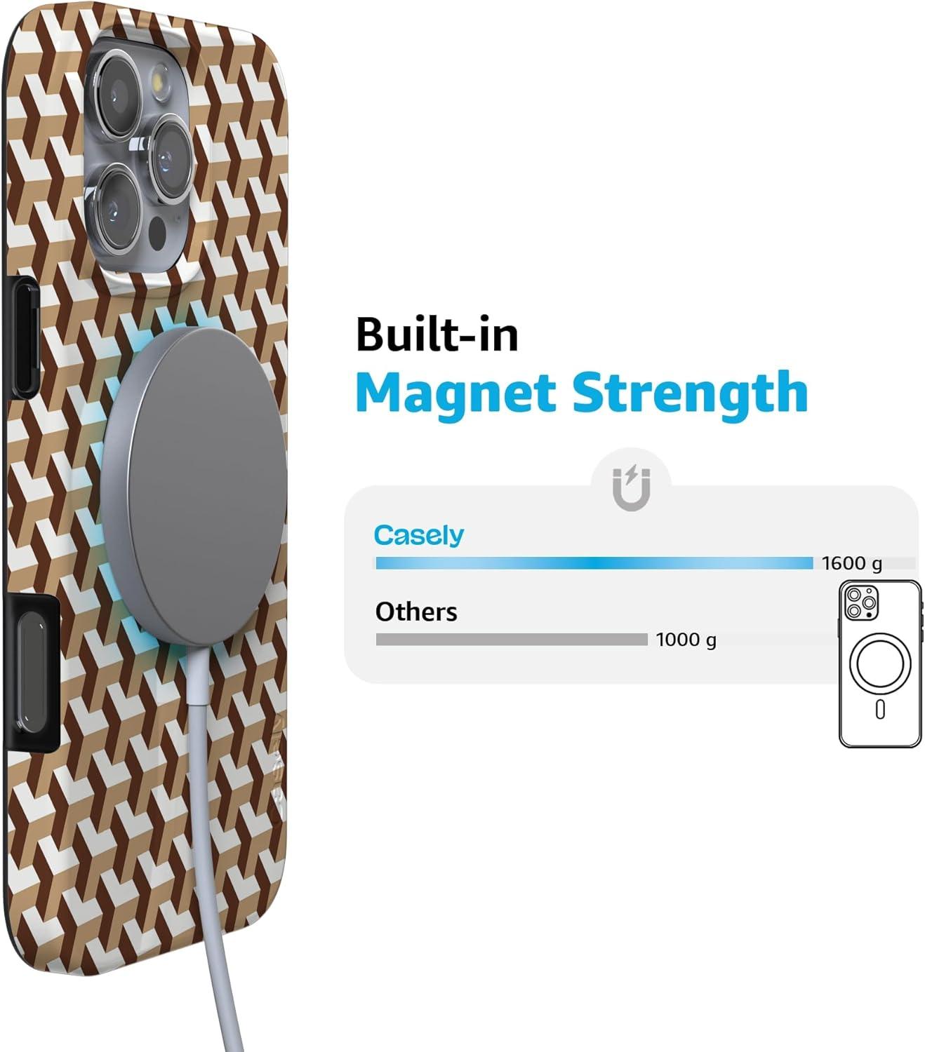 imageCasely iPhone 16 Pro Case  Glitter Mystic Moss  Green Enchanted Shimmer  Compatible with MagSafe  Classic UltraSlim Case DesignStep It Up  Abstract Geo