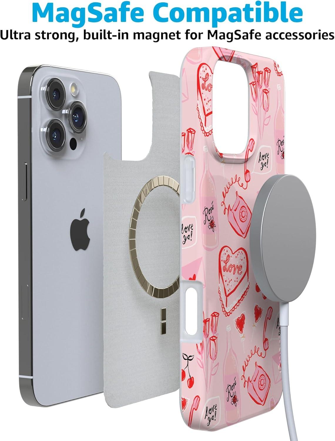 imageCasely iPhone 16 Pro Case  Glitter Mystic Moss  Green Enchanted Shimmer  Compatible with MagSafe  Classic UltraSlim Case DesignThats Amore  Valentines