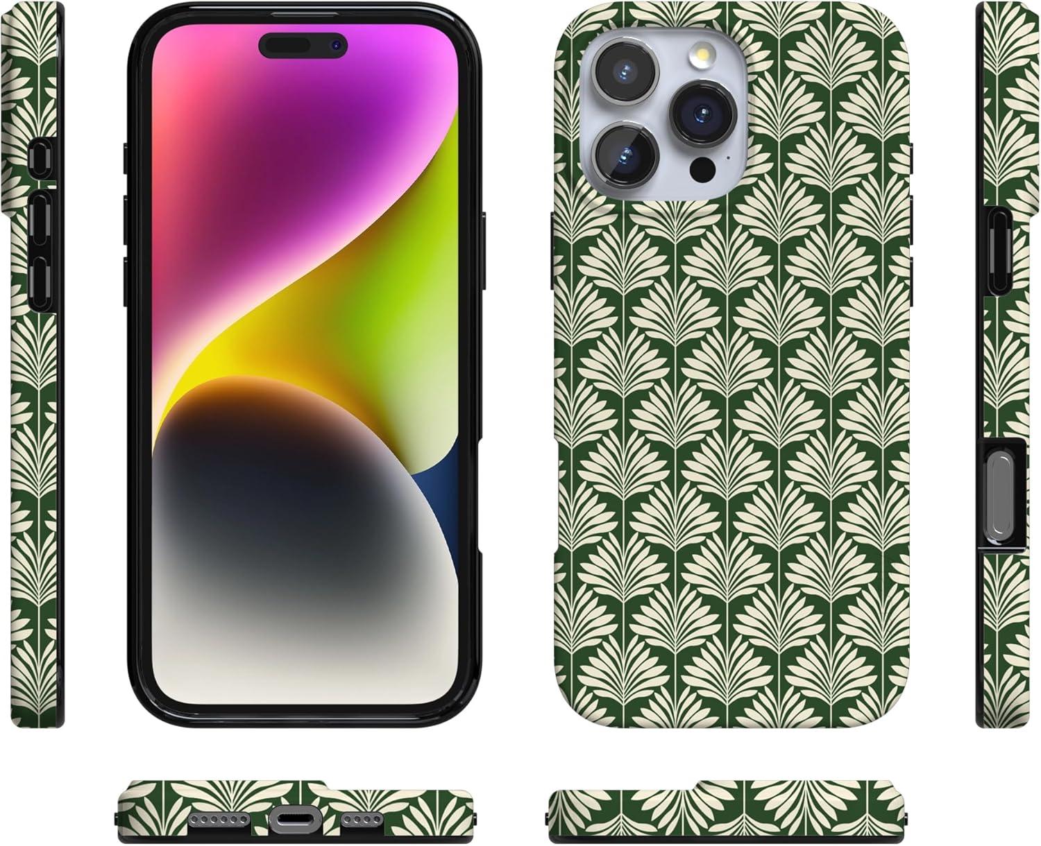 imageCasely iPhone 16 Pro Case  Glitter Mystic Moss  Green Enchanted Shimmer  Compatible with MagSafe  Classic UltraSlim Case DesignThe Boyfriend Collection  Cabana Nights