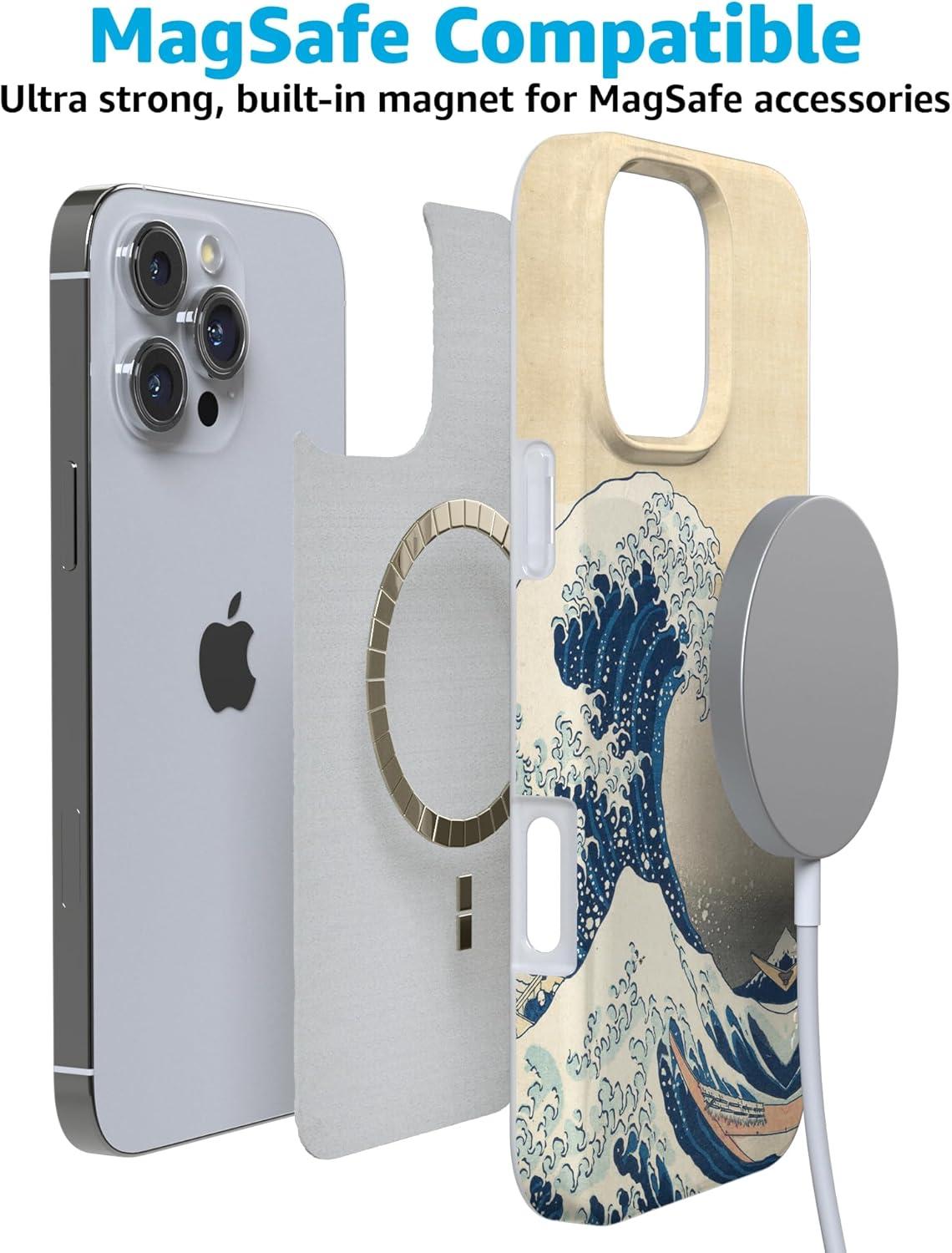 imageCasely iPhone 16 Pro Case  Glitter Mystic Moss  Green Enchanted Shimmer  Compatible with MagSafe  Classic UltraSlim Case DesignThe Great Wave  The Met Museum