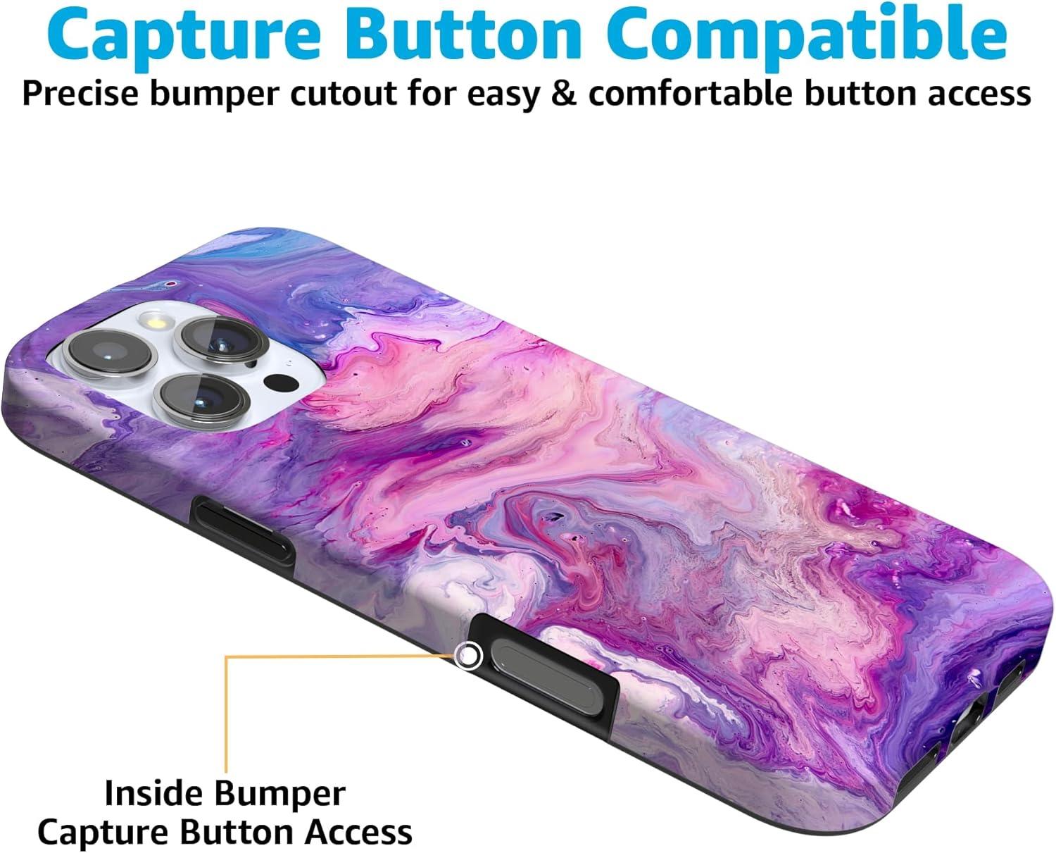 imageCasely iPhone 16 Pro Case  Glitter Mystic Moss  Green Enchanted Shimmer  Compatible with MagSafe  Classic UltraSlim Case DesignTie Dying Over You  Purple Marble iPhone