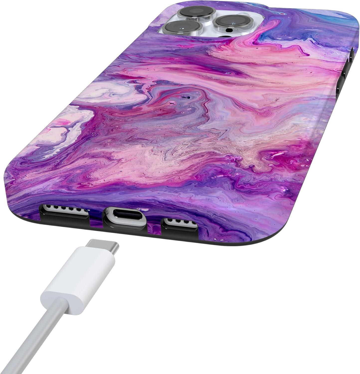 imageCasely iPhone 16 Pro Case  Glitter Mystic Moss  Green Enchanted Shimmer  Compatible with MagSafe  Classic UltraSlim Case DesignTie Dying Over You  Purple Marble iPhone