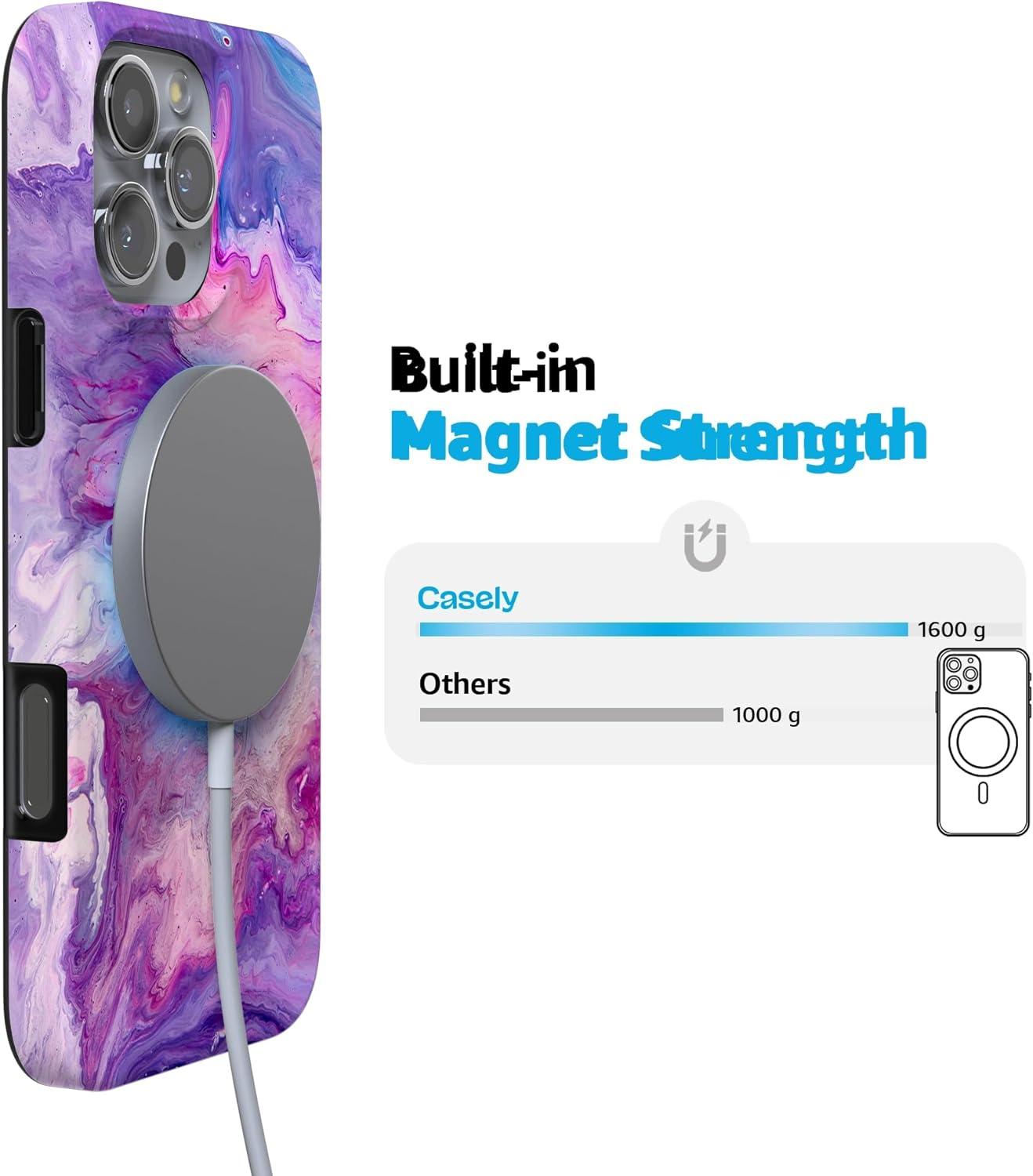 imageCasely iPhone 16 Pro Case  Glitter Mystic Moss  Green Enchanted Shimmer  Compatible with MagSafe  Classic UltraSlim Case DesignTie Dying Over You  Purple Marble iPhone