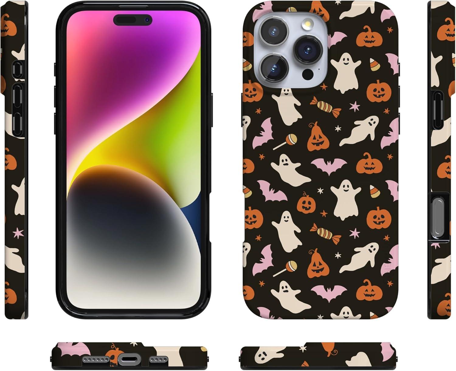 imageCasely iPhone 16 Pro Case  Glitter Mystic Moss  Green Enchanted Shimmer  Compatible with MagSafe  Classic UltraSlim Case DesignTrick or Treat  Sweet Halloween