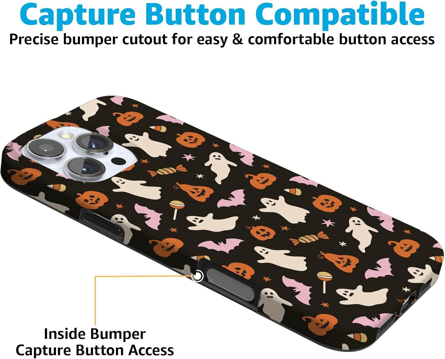 imageCasely iPhone 16 Pro Case  Glitter Mystic Moss  Green Enchanted Shimmer  Compatible with MagSafe  Classic UltraSlim Case DesignTrick or Treat  Sweet Halloween