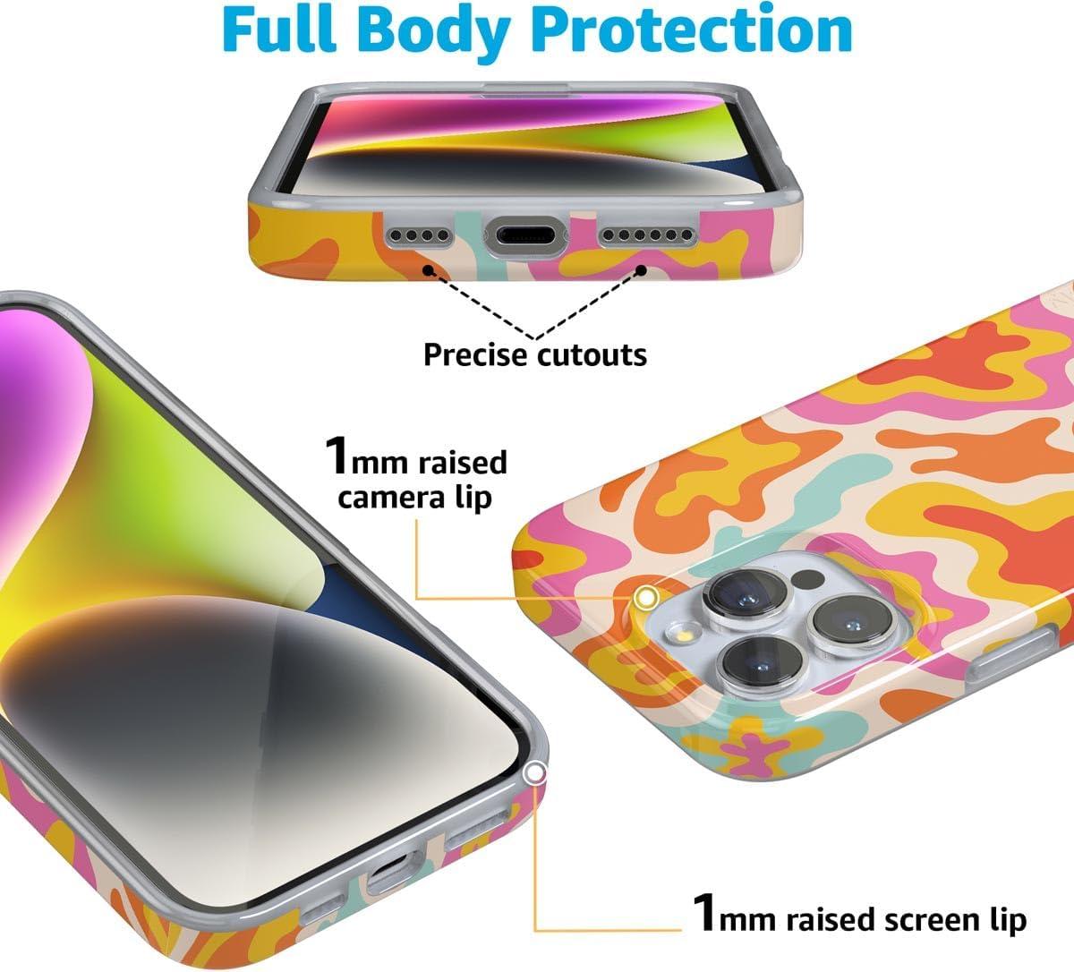 imageCasely iPhone 16 Pro Case  Glitter Mystic Moss  Green Enchanted Shimmer  Compatible with MagSafe  Classic UltraSlim Case DesignTropical Color Splash  Abstract Retro