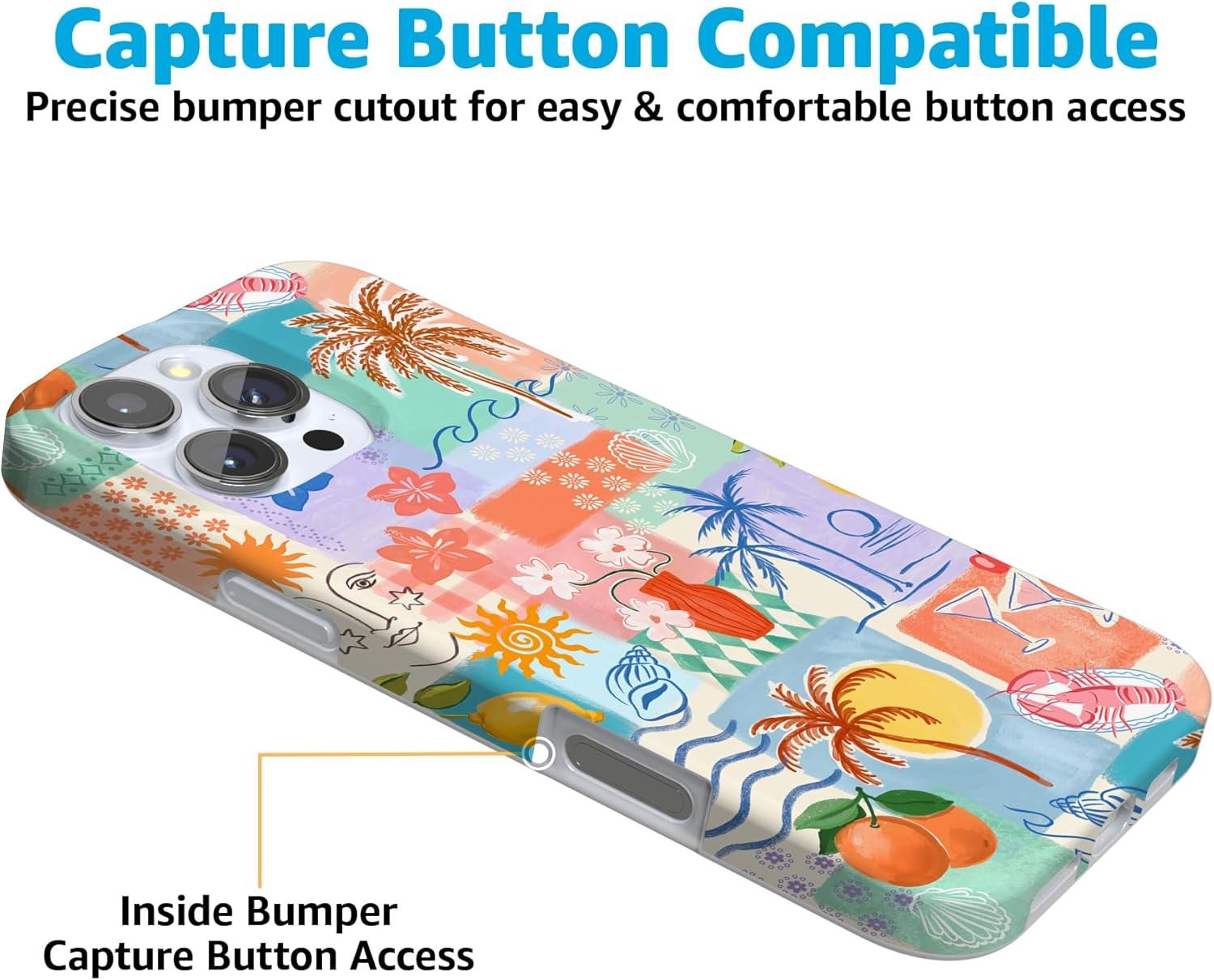 imageCasely iPhone 16 Pro Case  Glitter Mystic Moss  Green Enchanted Shimmer  Compatible with MagSafe  Classic UltraSlim Case DesignTropical Heat  Beachy Collage