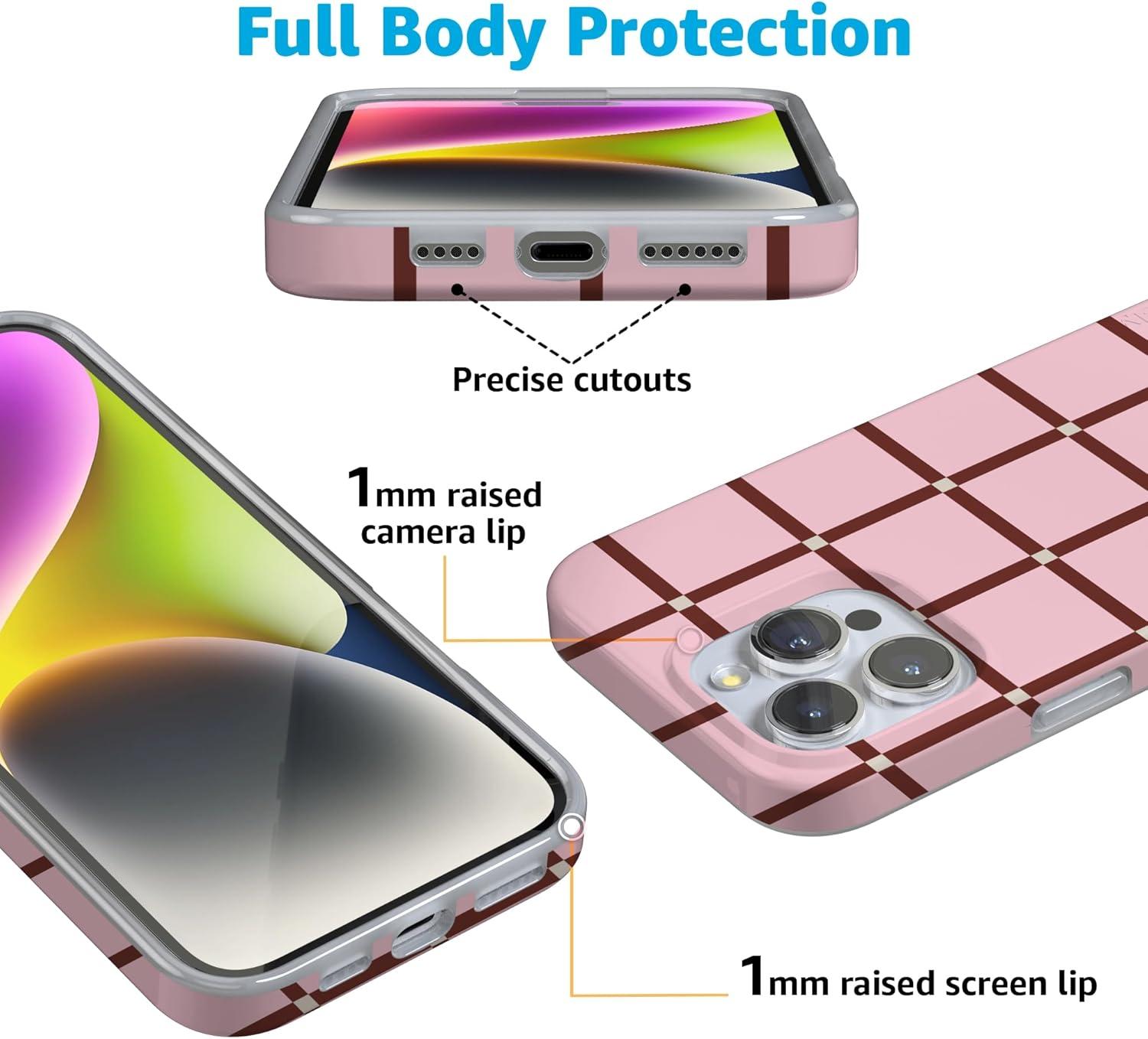 imageCasely iPhone 16 Pro Case  Glitter Mystic Moss  Green Enchanted Shimmer  Compatible with MagSafe  Classic UltraSlim Case DesignUptown Gridlock  Pink Checkerboard