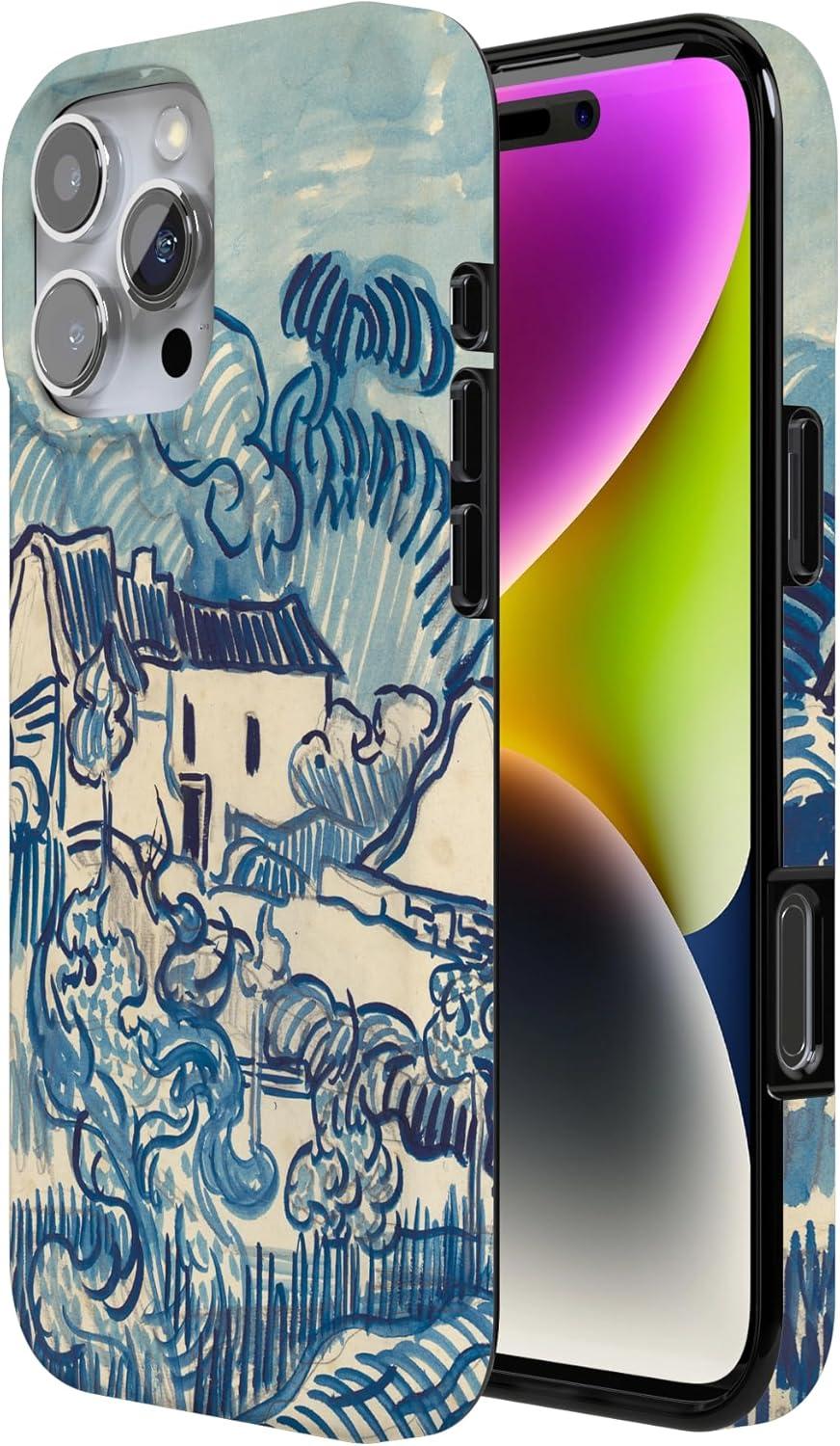 imageCasely iPhone 16 Pro Case  Glitter Mystic Moss  Green Enchanted Shimmer  Compatible with MagSafe  Classic UltraSlim Case DesignVan Gogh  Landscape With Houses Phone