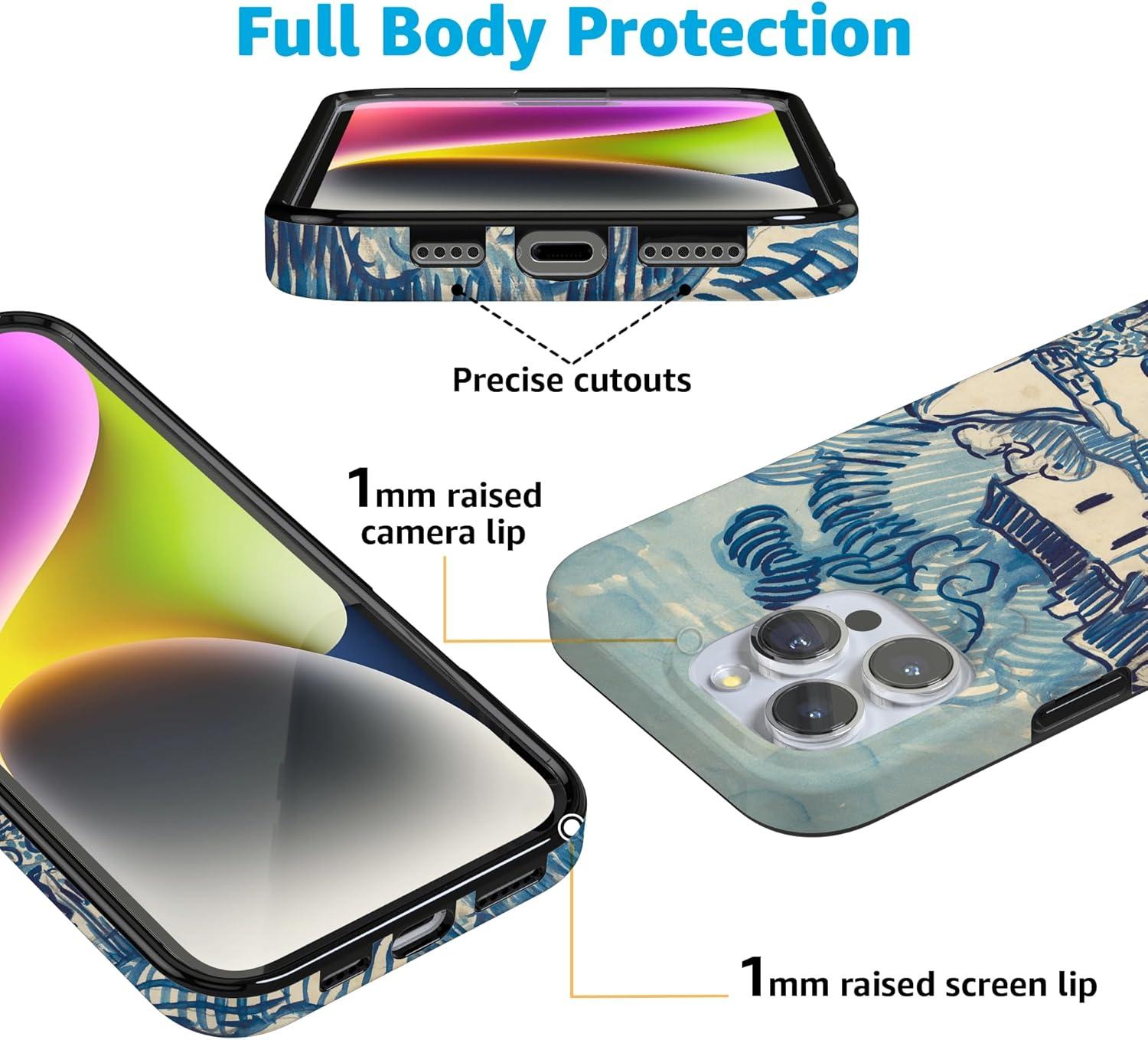 imageCasely iPhone 16 Pro Case  Glitter Mystic Moss  Green Enchanted Shimmer  Compatible with MagSafe  Classic UltraSlim Case DesignVan Gogh  Landscape With Houses Phone