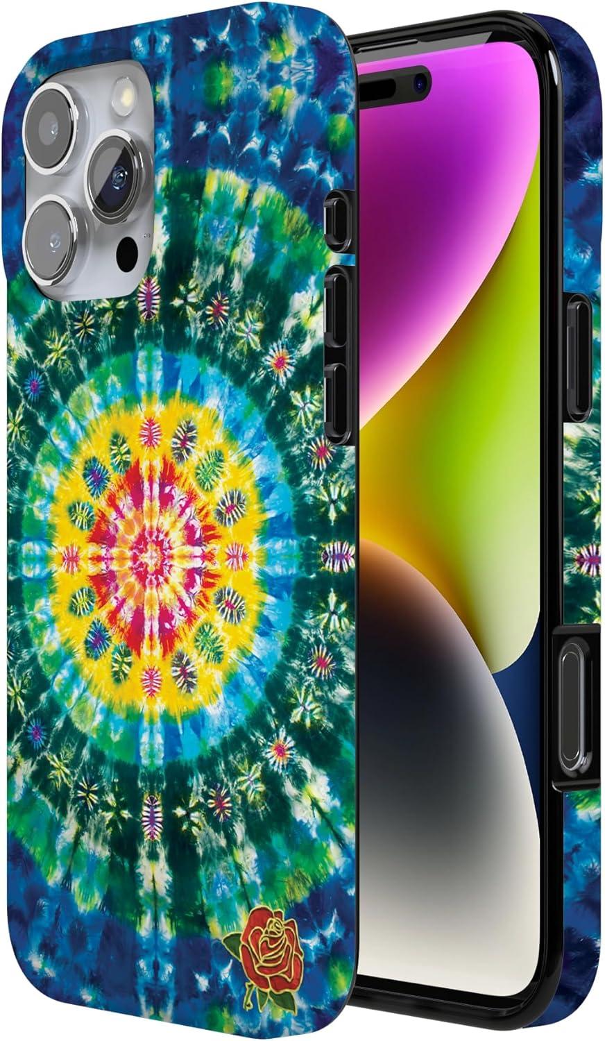 imageCasely iPhone 16 Pro Case  Glitter Mystic Moss  Green Enchanted Shimmer  Compatible with MagSafe  Classic UltraSlim Case DesignVeneta Tapestry  Grateful Dead Tie Dye
