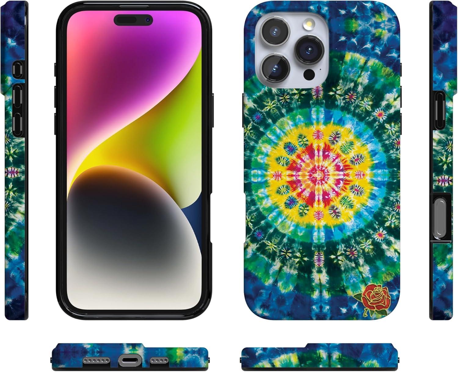 imageCasely iPhone 16 Pro Case  Glitter Mystic Moss  Green Enchanted Shimmer  Compatible with MagSafe  Classic UltraSlim Case DesignVeneta Tapestry  Grateful Dead Tie Dye