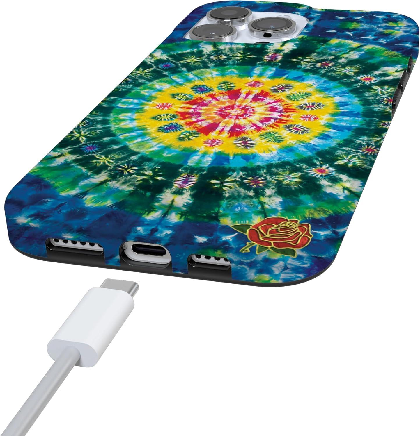 imageCasely iPhone 16 Pro Case  Glitter Mystic Moss  Green Enchanted Shimmer  Compatible with MagSafe  Classic UltraSlim Case DesignVeneta Tapestry  Grateful Dead Tie Dye