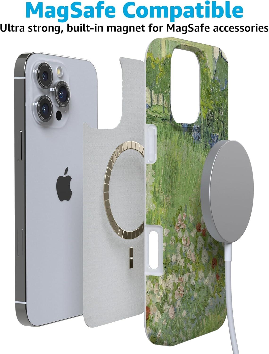 imageCasely iPhone 16 Pro Case  Glitter Mystic Moss  Green Enchanted Shimmer  Compatible with MagSafe  Classic UltraSlim Case DesignVincents Admired Garden  Van Gogh Museum