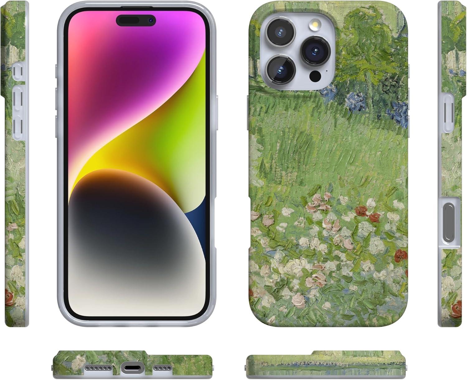imageCasely iPhone 16 Pro Case  Glitter Mystic Moss  Green Enchanted Shimmer  Compatible with MagSafe  Classic UltraSlim Case DesignVincents Admired Garden  Van Gogh Museum