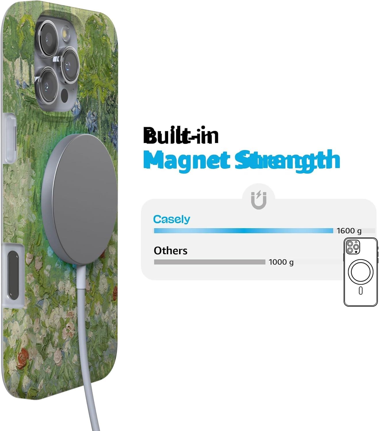 imageCasely iPhone 16 Pro Case  Glitter Mystic Moss  Green Enchanted Shimmer  Compatible with MagSafe  Classic UltraSlim Case DesignVincents Admired Garden  Van Gogh Museum