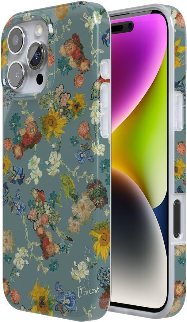 imageCasely iPhone 16 Pro Case  Glitter Mystic Moss  Green Enchanted Shimmer  Compatible with MagSafe  Classic UltraSlim Case DesignVincents Flowers  Van Gogh Museum