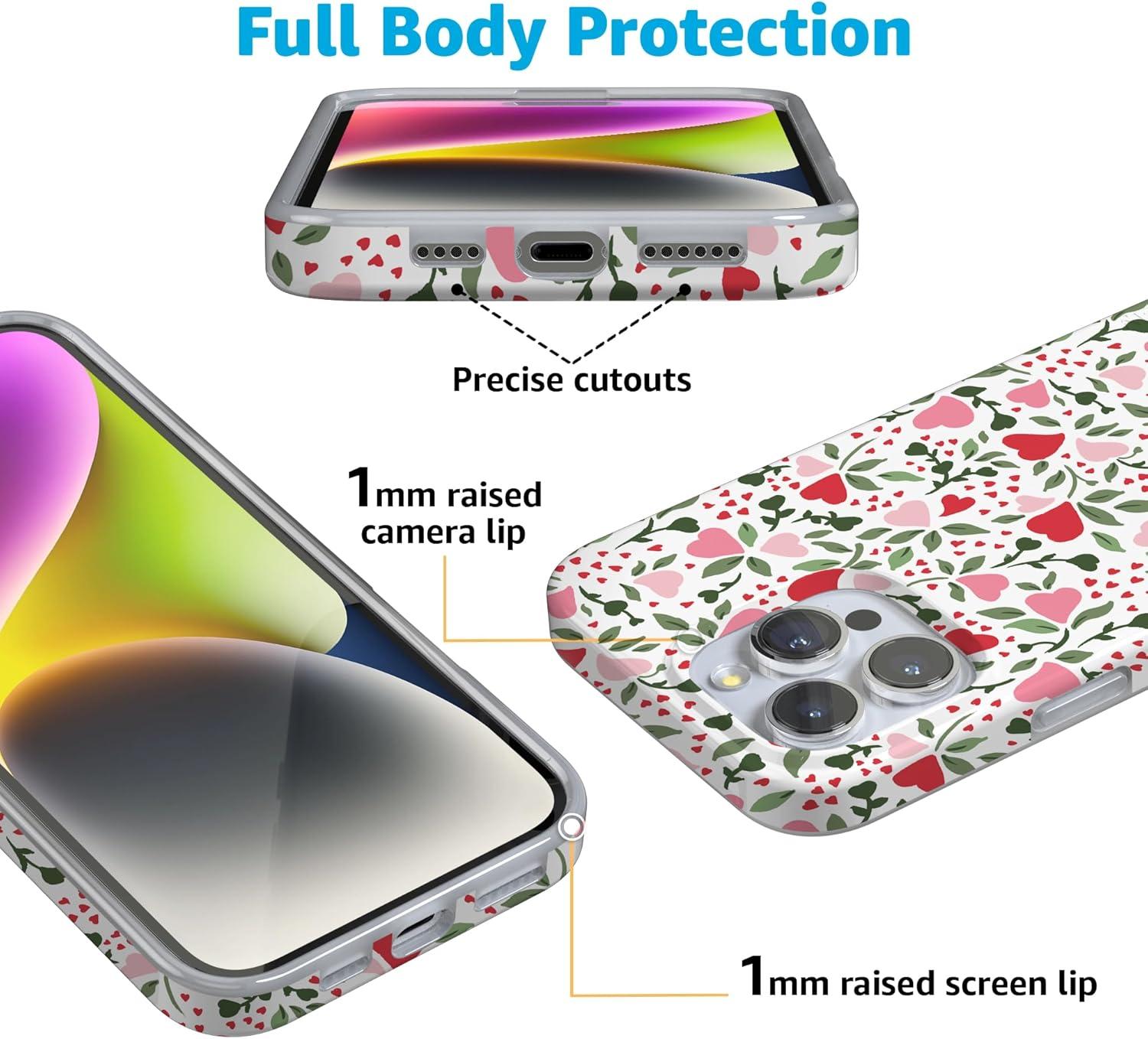 imageCasely iPhone 16 Pro Case  Glitter Mystic Moss  Green Enchanted Shimmer  Compatible with MagSafe  Classic UltraSlim Case DesignVines of Love  Floral Heart