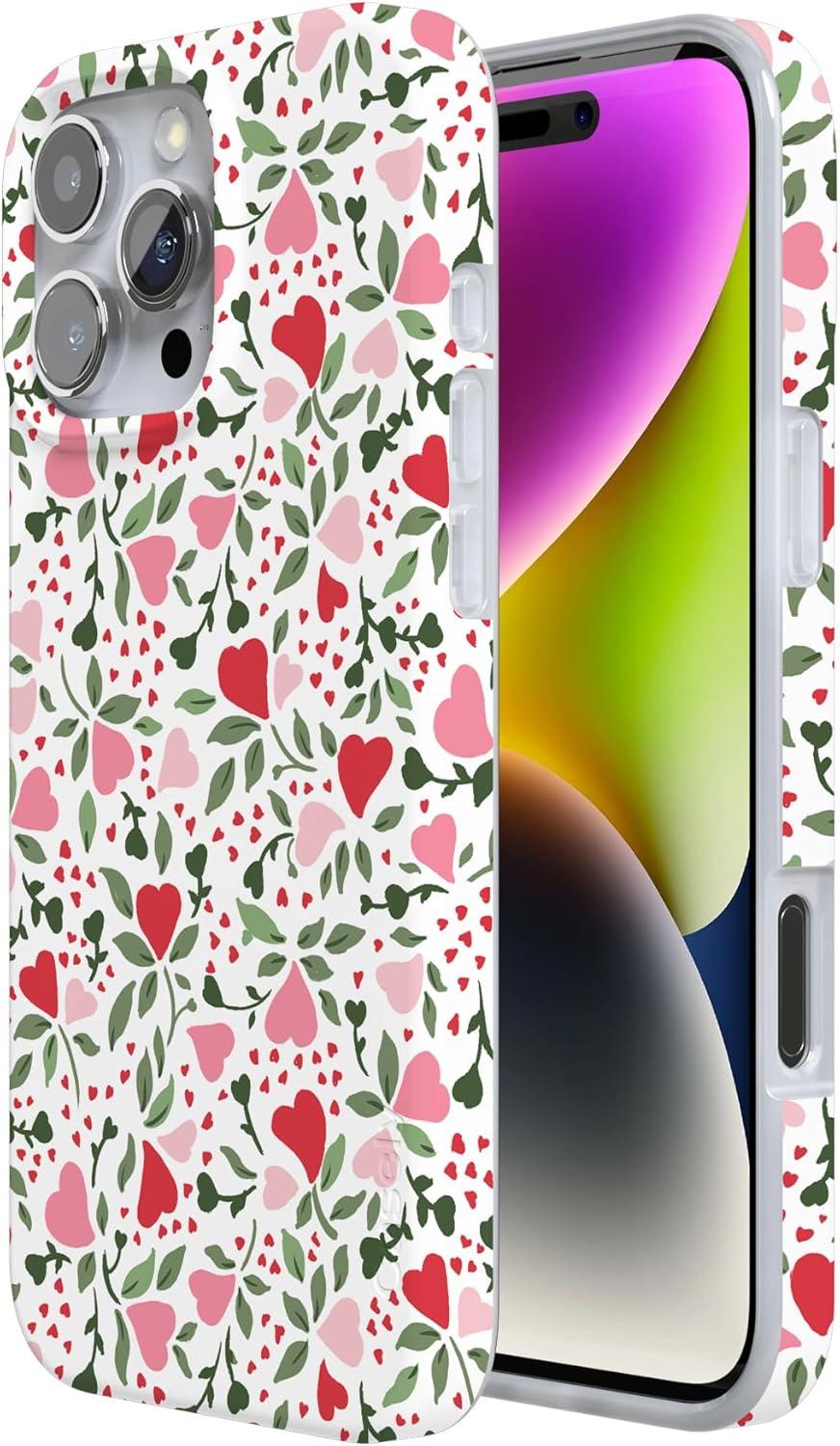 imageCasely iPhone 16 Pro Case  Glitter Mystic Moss  Green Enchanted Shimmer  Compatible with MagSafe  Classic UltraSlim Case DesignVines of Love  Floral Heart