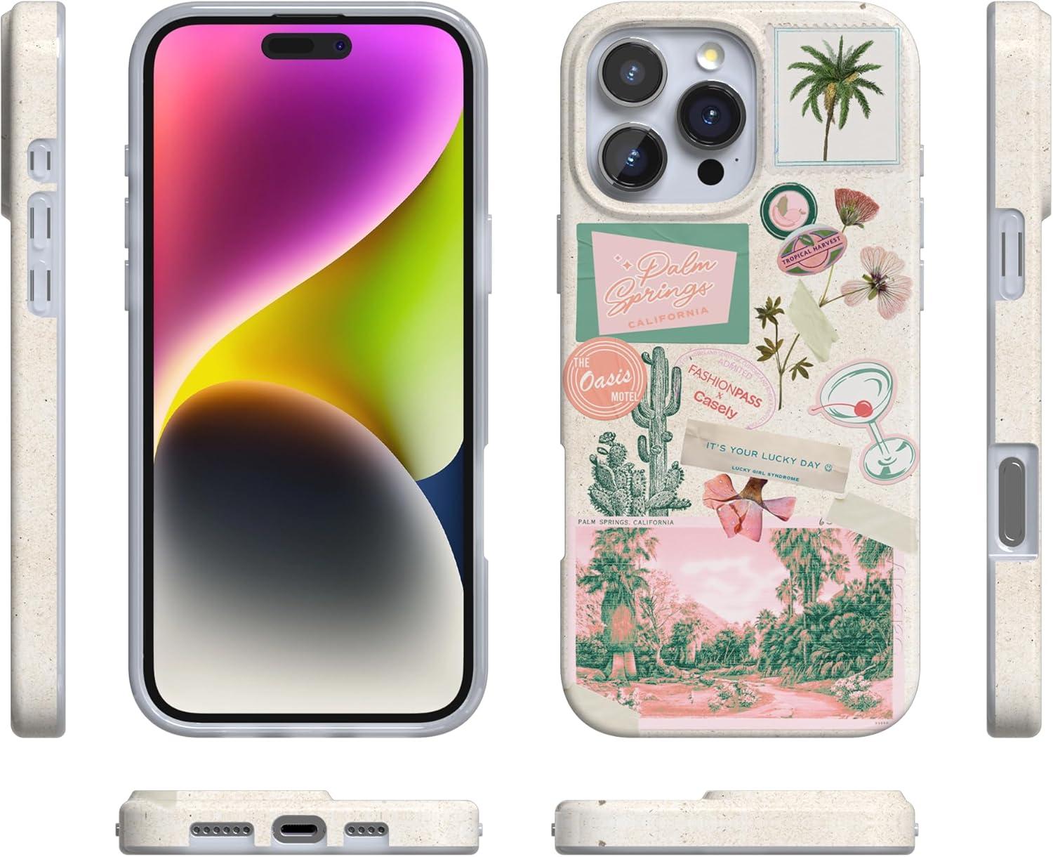 imageCasely iPhone 16 Pro Case  Glitter Mystic Moss  Green Enchanted Shimmer  Compatible with MagSafe  Classic UltraSlim Case DesignVintage Vacay  FashionPass x Casely