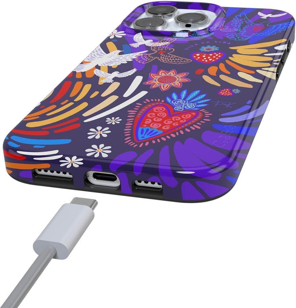 imageCasely iPhone 16 Pro Case  Glitter Mystic Moss  Green Enchanted Shimmer  Compatible with MagSafe  Classic UltraSlim Case DesignViva La Vida  Frida Kahlo Collage