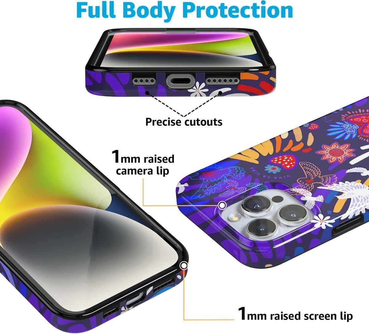 imageCasely iPhone 16 Pro Case  Glitter Mystic Moss  Green Enchanted Shimmer  Compatible with MagSafe  Classic UltraSlim Case DesignViva La Vida  Frida Kahlo Collage