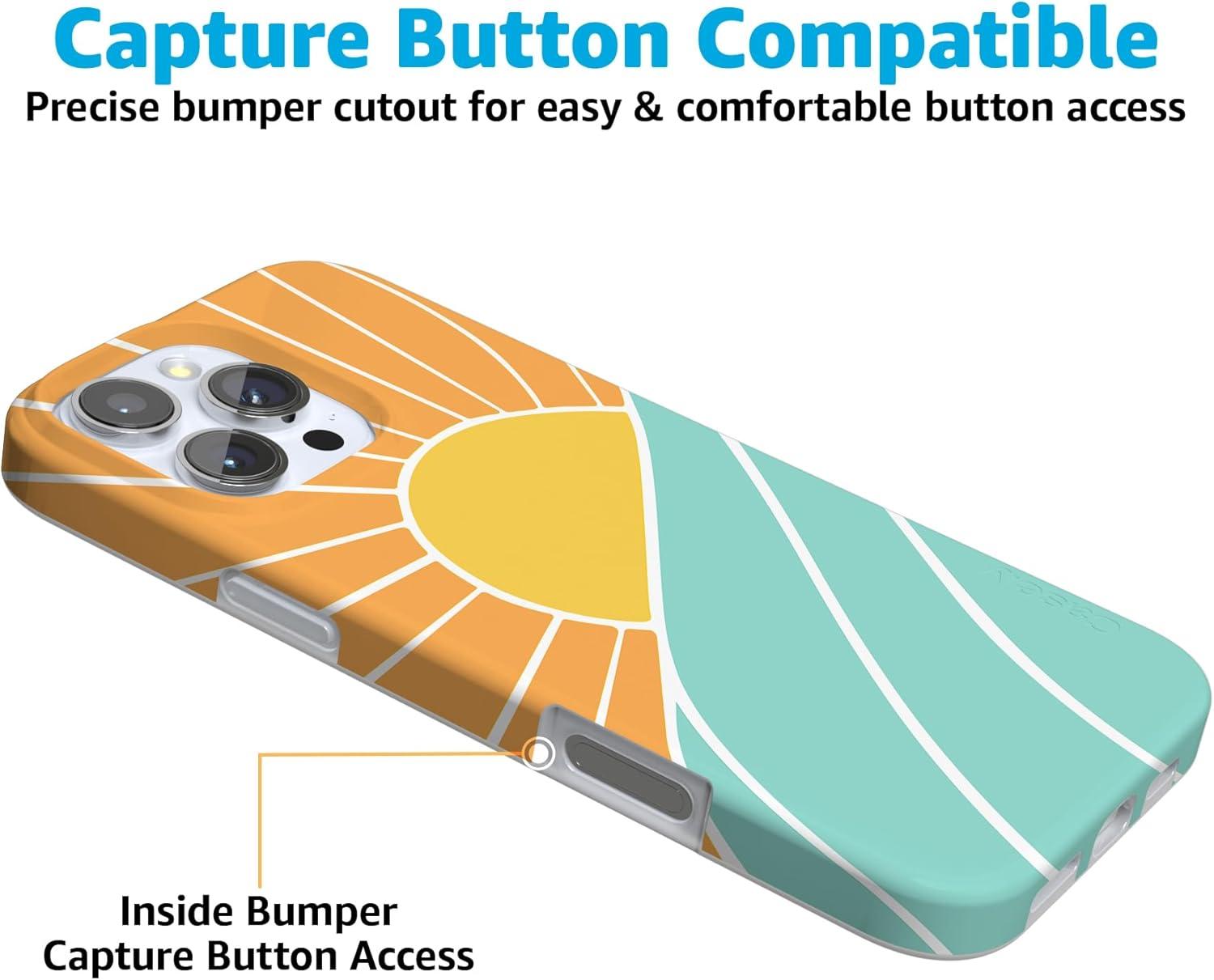 imageCasely iPhone 16 Pro Case  Glitter Mystic Moss  Green Enchanted Shimmer  Compatible with MagSafe  Classic UltraSlim Case DesignWaves  Rays  Sunshine