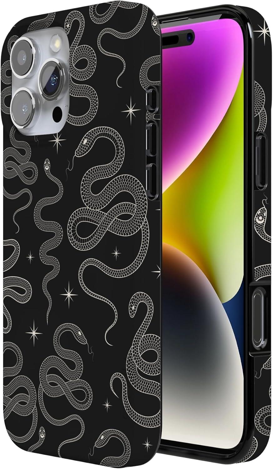 imageCasely iPhone 16 Pro Case  Glitter Mystic Moss  Green Enchanted Shimmer  Compatible with MagSafe  Classic UltraSlim Case DesignWere Ready For It  Black Serpent