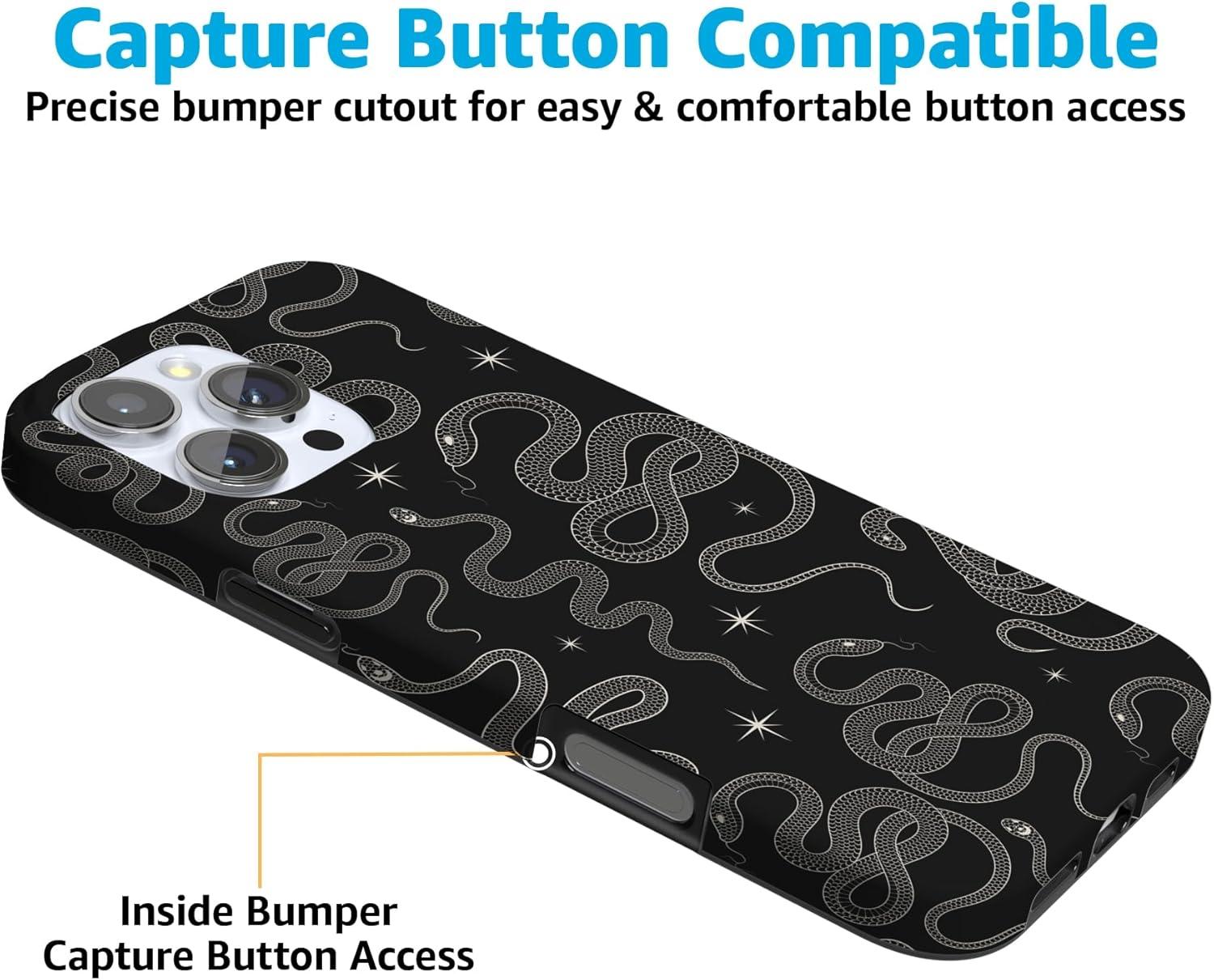 imageCasely iPhone 16 Pro Case  Glitter Mystic Moss  Green Enchanted Shimmer  Compatible with MagSafe  Classic UltraSlim Case DesignWere Ready For It  Black Serpent