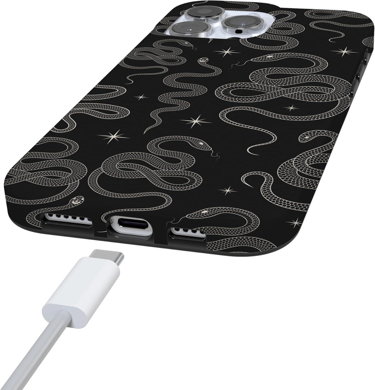 imageCasely iPhone 16 Pro Case  Glitter Mystic Moss  Green Enchanted Shimmer  Compatible with MagSafe  Classic UltraSlim Case DesignWere Ready For It  Black Serpent