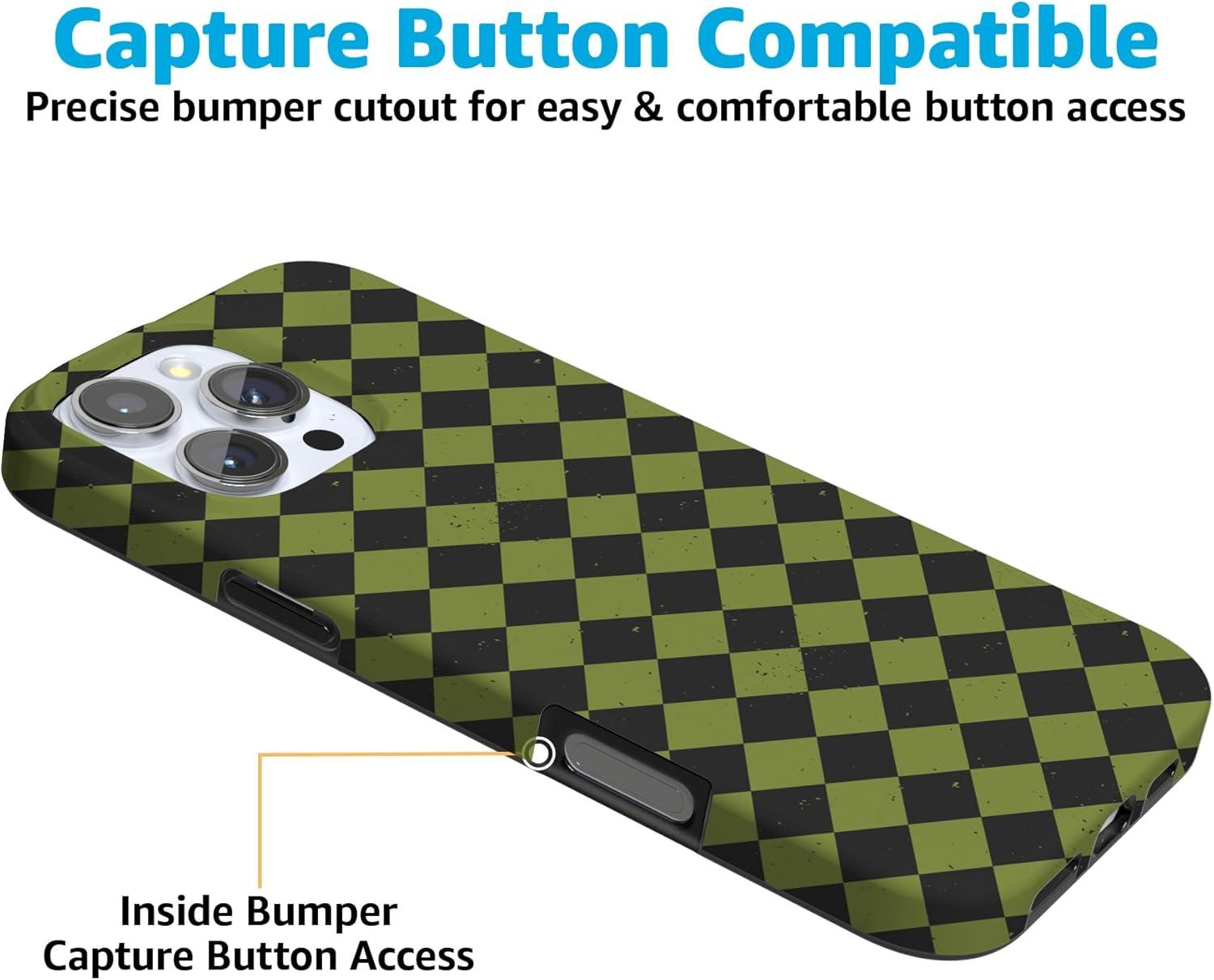 imageCasely iPhone 16 Pro Case  Glitter Mystic Moss  Green Enchanted Shimmer  Compatible with MagSafe  Classic UltraSlim Case DesignWicked Hex  Green Checkered