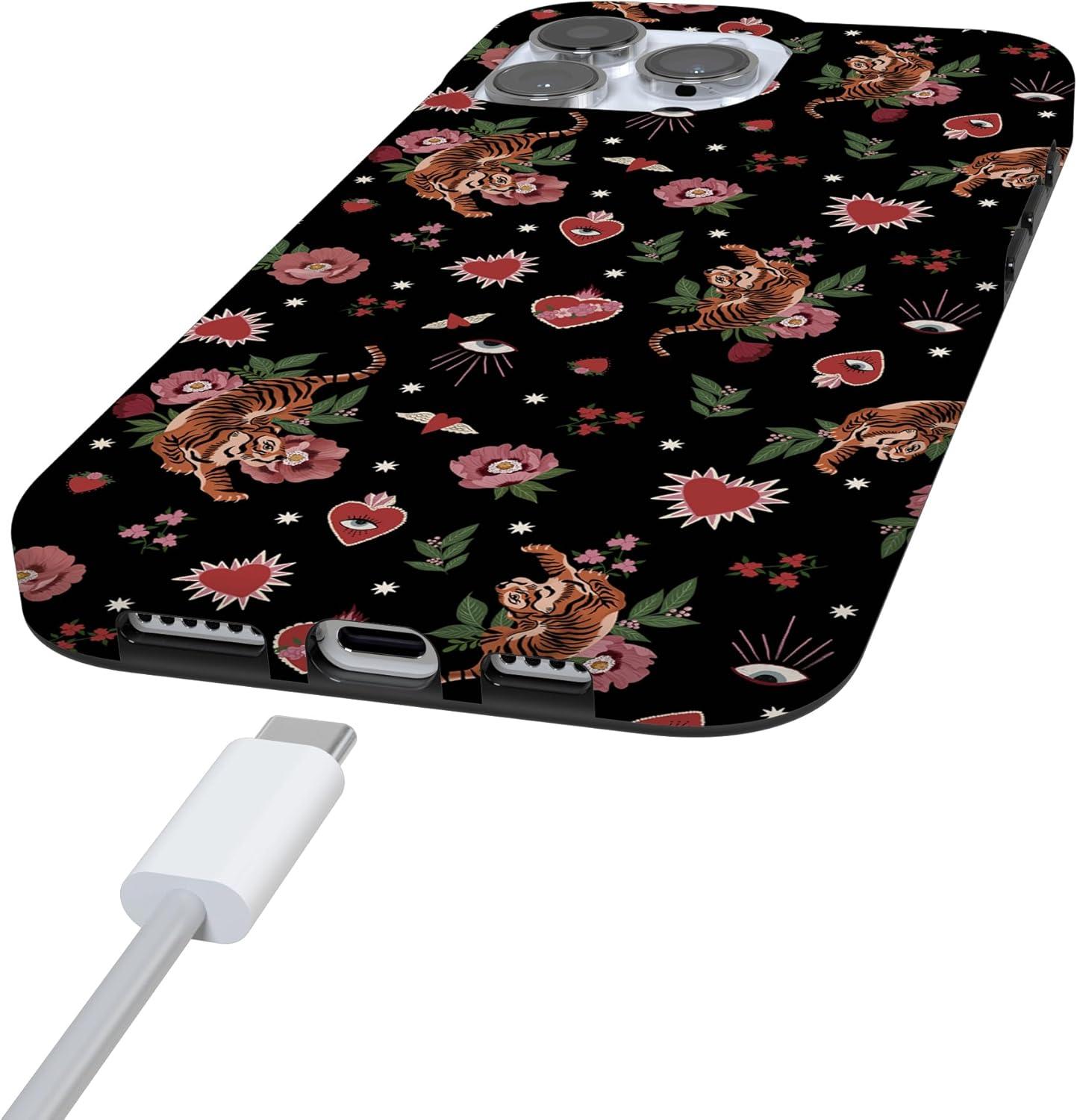 imageCasely iPhone 16 Pro Case  Glitter Mystic Moss  Green Enchanted Shimmer  Compatible with MagSafe  Classic UltraSlim Case DesignWild at Heart  Tiger