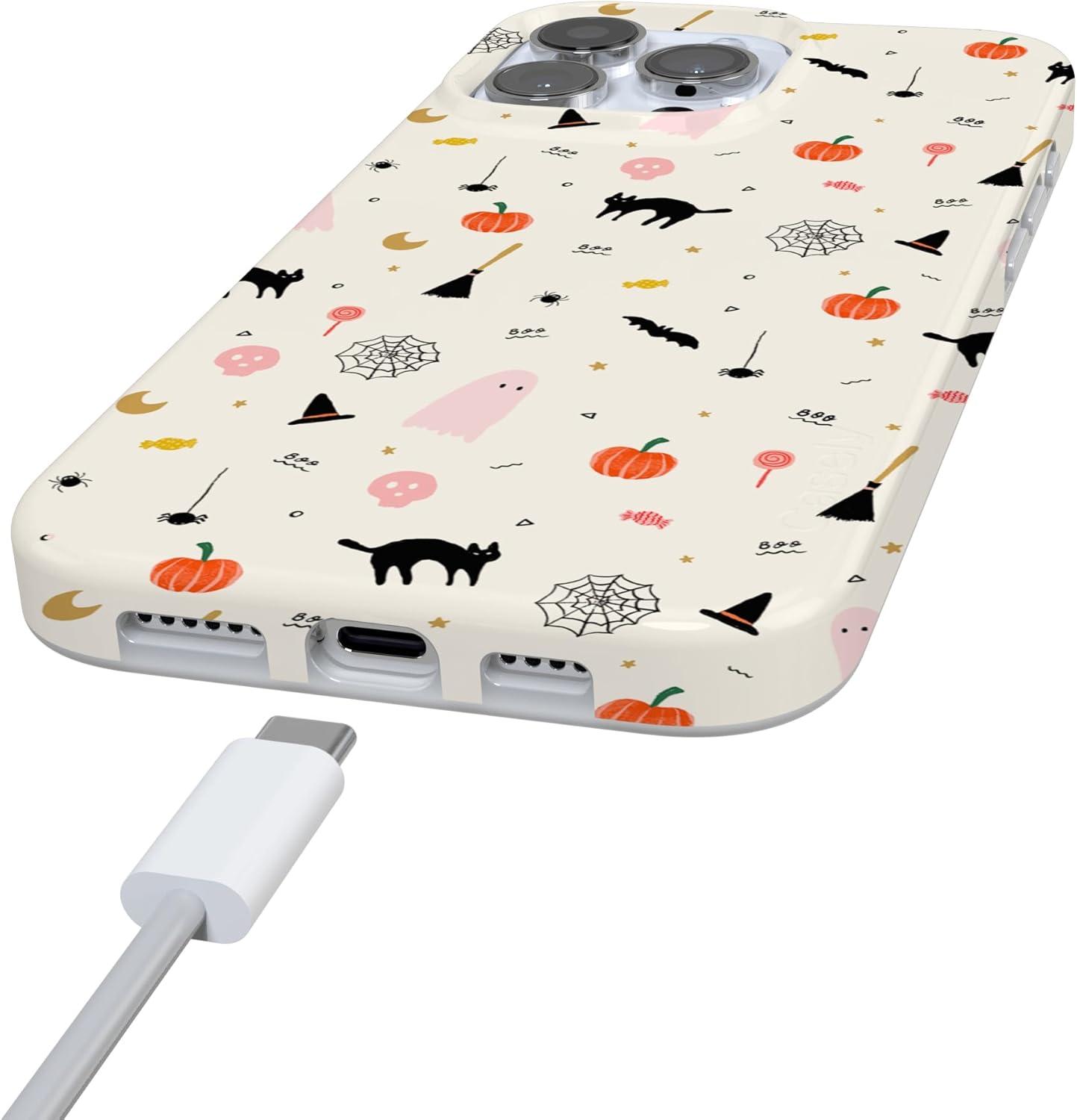 imageCasely iPhone 16 Pro Case  Glitter Mystic Moss  Green Enchanted Shimmer  Compatible with MagSafe  Classic UltraSlim Case DesignWitching Hour  Cute Halloween