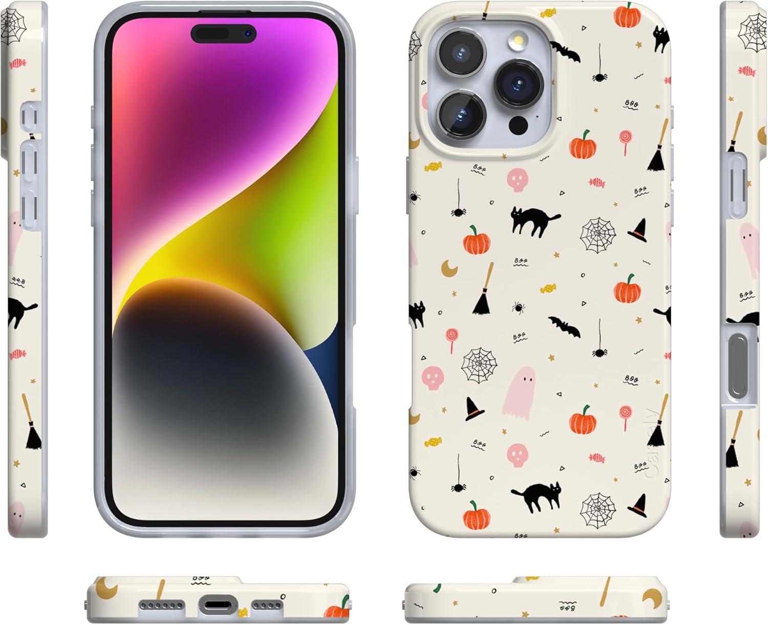 imageCasely iPhone 16 Pro Case  Glitter Mystic Moss  Green Enchanted Shimmer  Compatible with MagSafe  Classic UltraSlim Case DesignWitching Hour  Cute Halloween