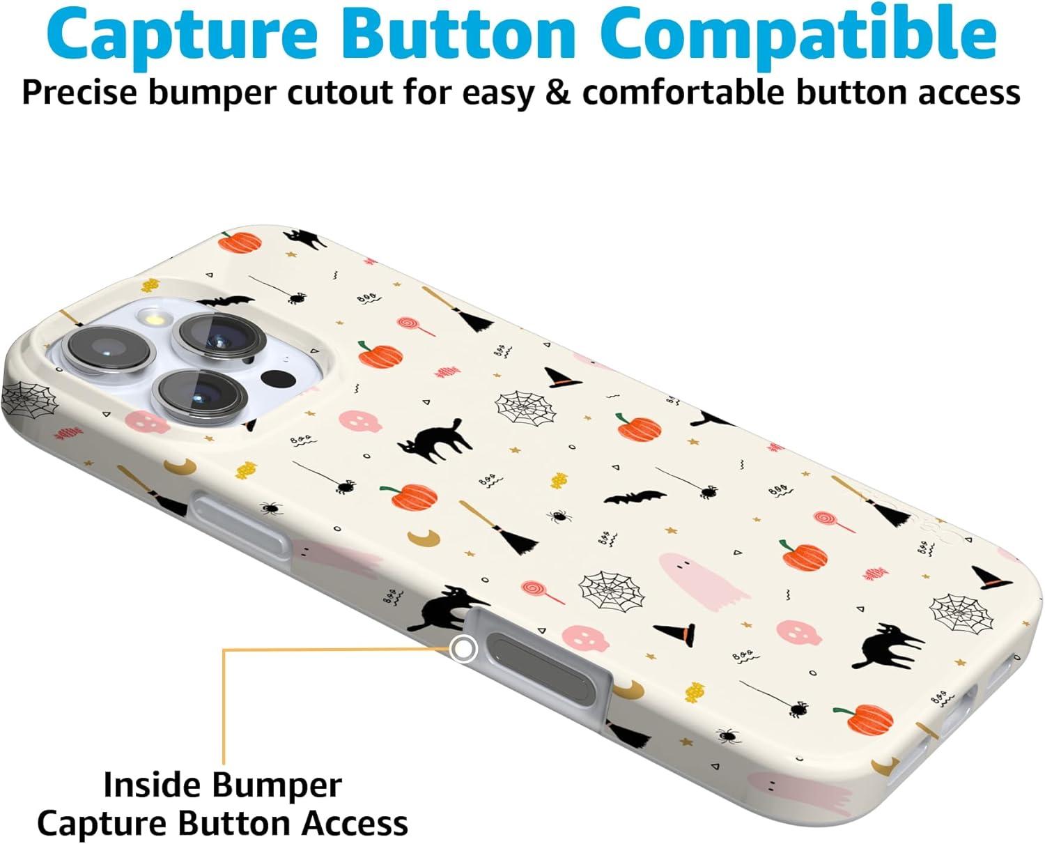 imageCasely iPhone 16 Pro Case  Glitter Mystic Moss  Green Enchanted Shimmer  Compatible with MagSafe  Classic UltraSlim Case DesignWitching Hour  Cute Halloween