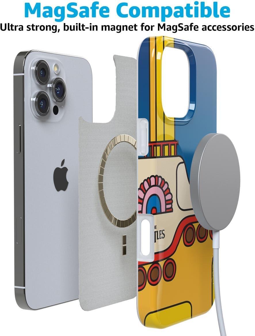 imageCasely iPhone 16 Pro Case  Glitter Mystic Moss  Green Enchanted Shimmer  Compatible with MagSafe  Classic UltraSlim Case DesignYellow Submarine