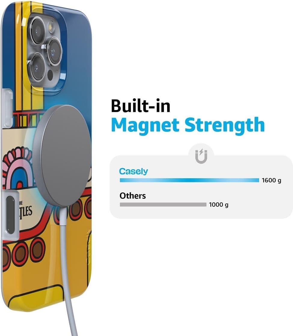 imageCasely iPhone 16 Pro Case  Glitter Mystic Moss  Green Enchanted Shimmer  Compatible with MagSafe  Classic UltraSlim Case DesignYellow Submarine