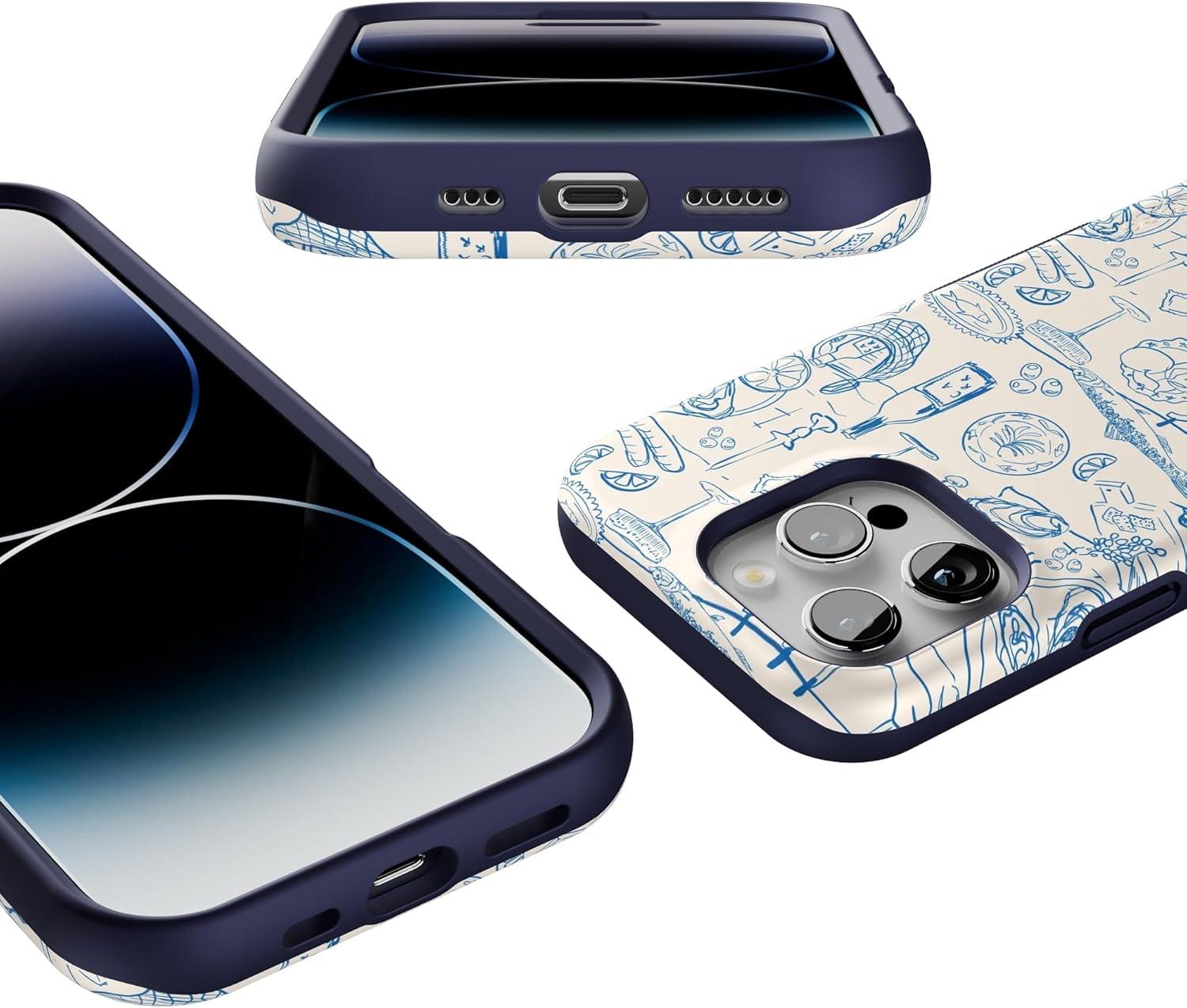 imageCasely iPhone 16 Pro Case  Ride The Wave  Pastel Rainbow Lined  Compatible with MagSafe  Bold Protective DesignAmalfi Aperitivo  Dolce Vita