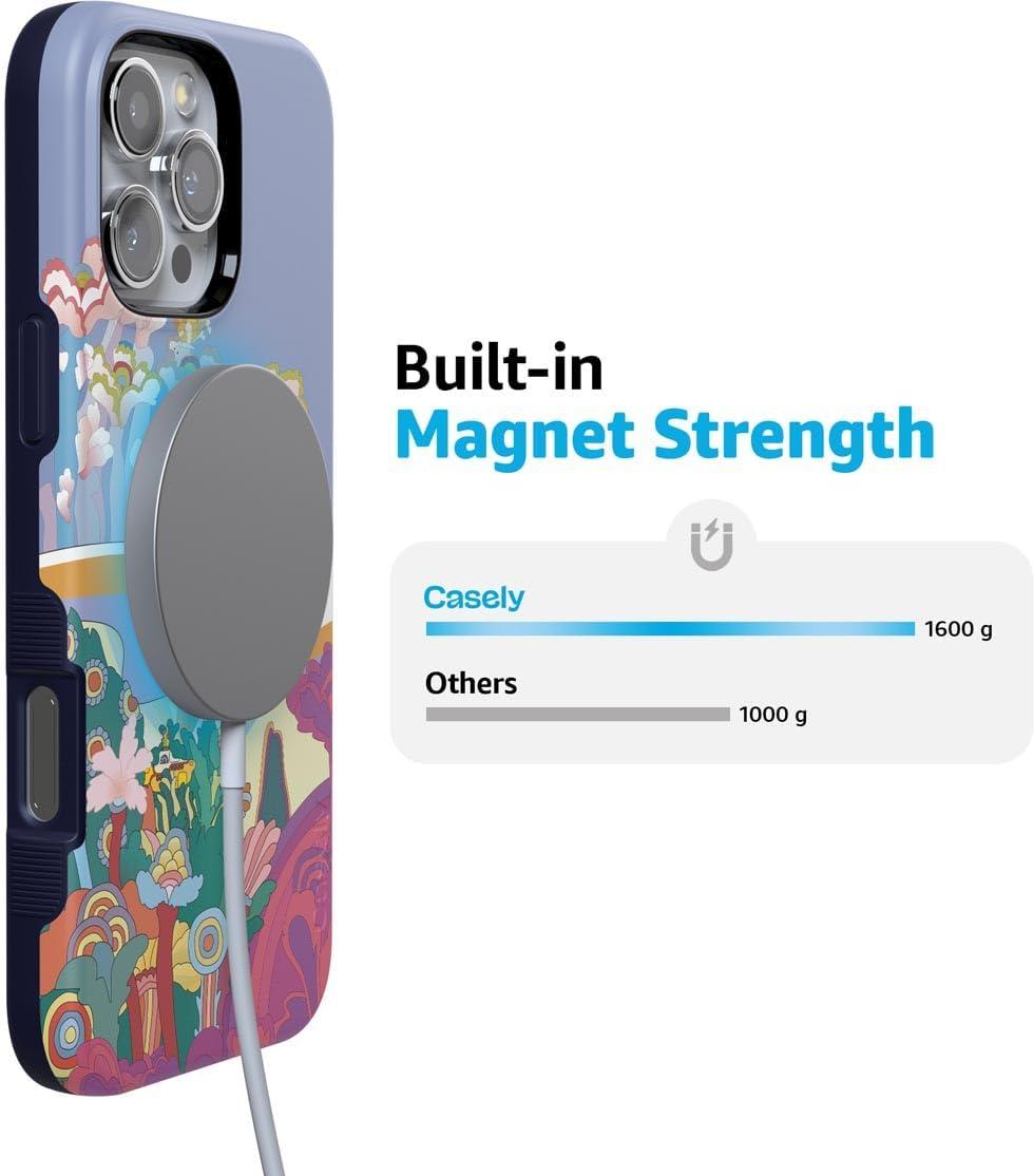 imageCasely iPhone 16 Pro Case  Ride The Wave  Pastel Rainbow Lined  Compatible with MagSafe  Bold Protective DesignBeneath the Waves