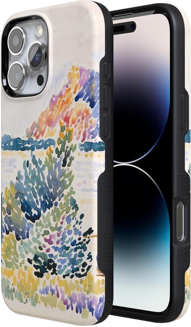 imageCasely iPhone 16 Pro Case  Ride The Wave  Pastel Rainbow Lined  Compatible with MagSafe  Bold Protective DesignCalm Waters